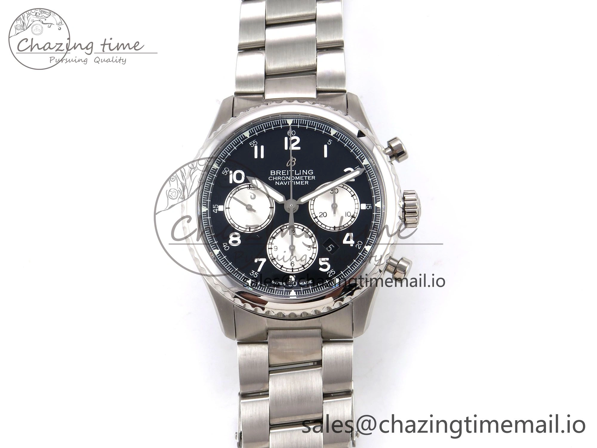 Navitimer 8 B01 Chrono SS EF 1:1 Best Edition Black Dial on SS Bracelet A Practical 5500