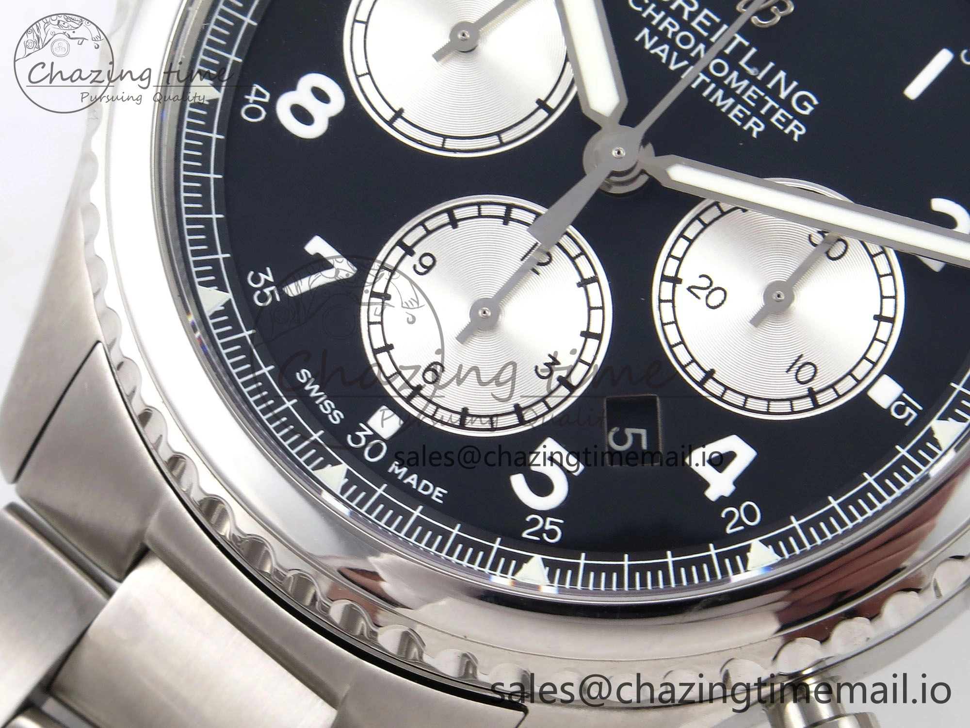 Navitimer 8 B01 Chrono SS EF 1:1 Best Edition Black Dial on SS Bracelet A Practical 5500
