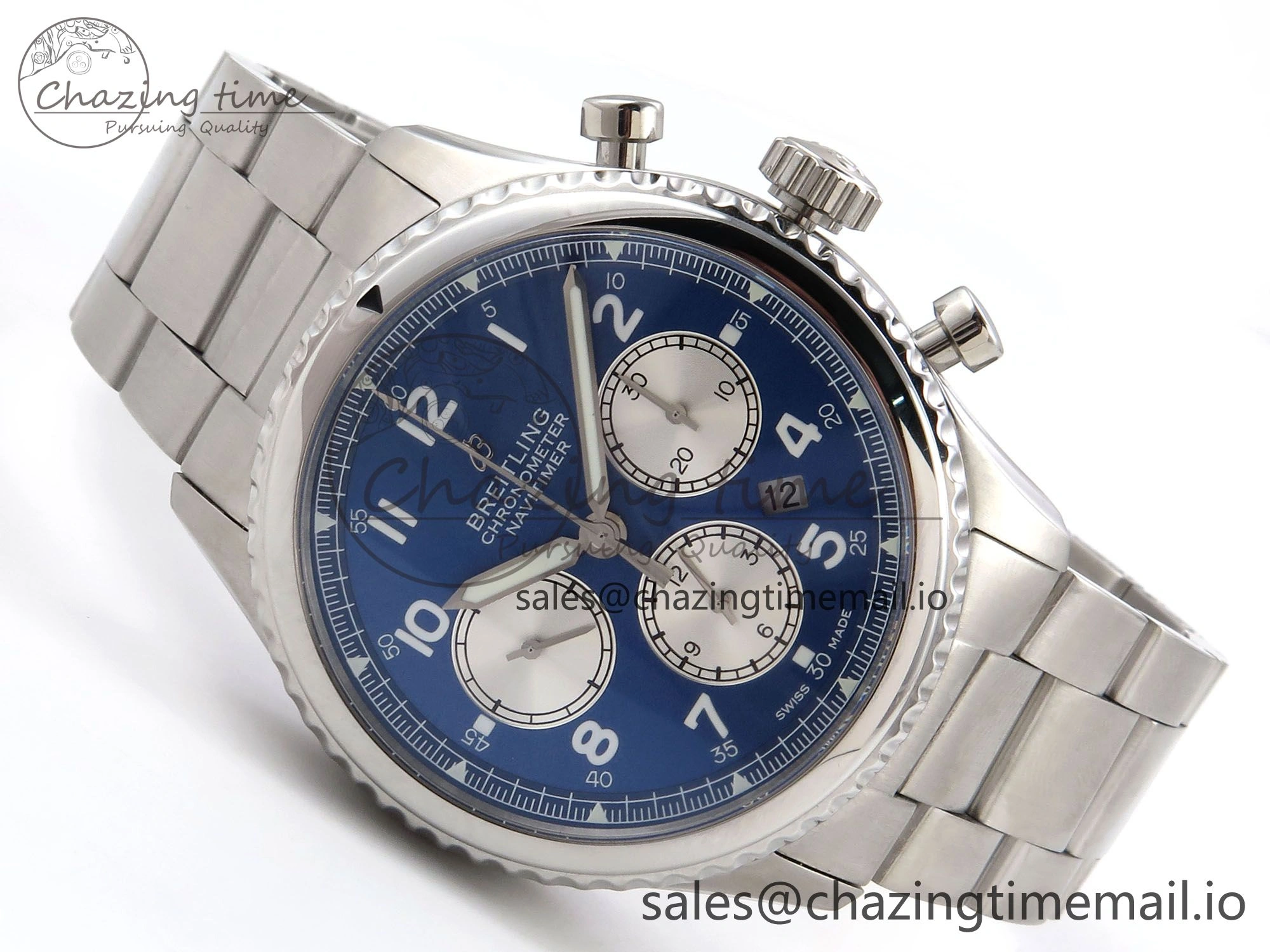 Navitimer 8 B01 Chrono SS EF 1:1 Best Edition Blue Dial on SS Bracelet A Lightweight 5501