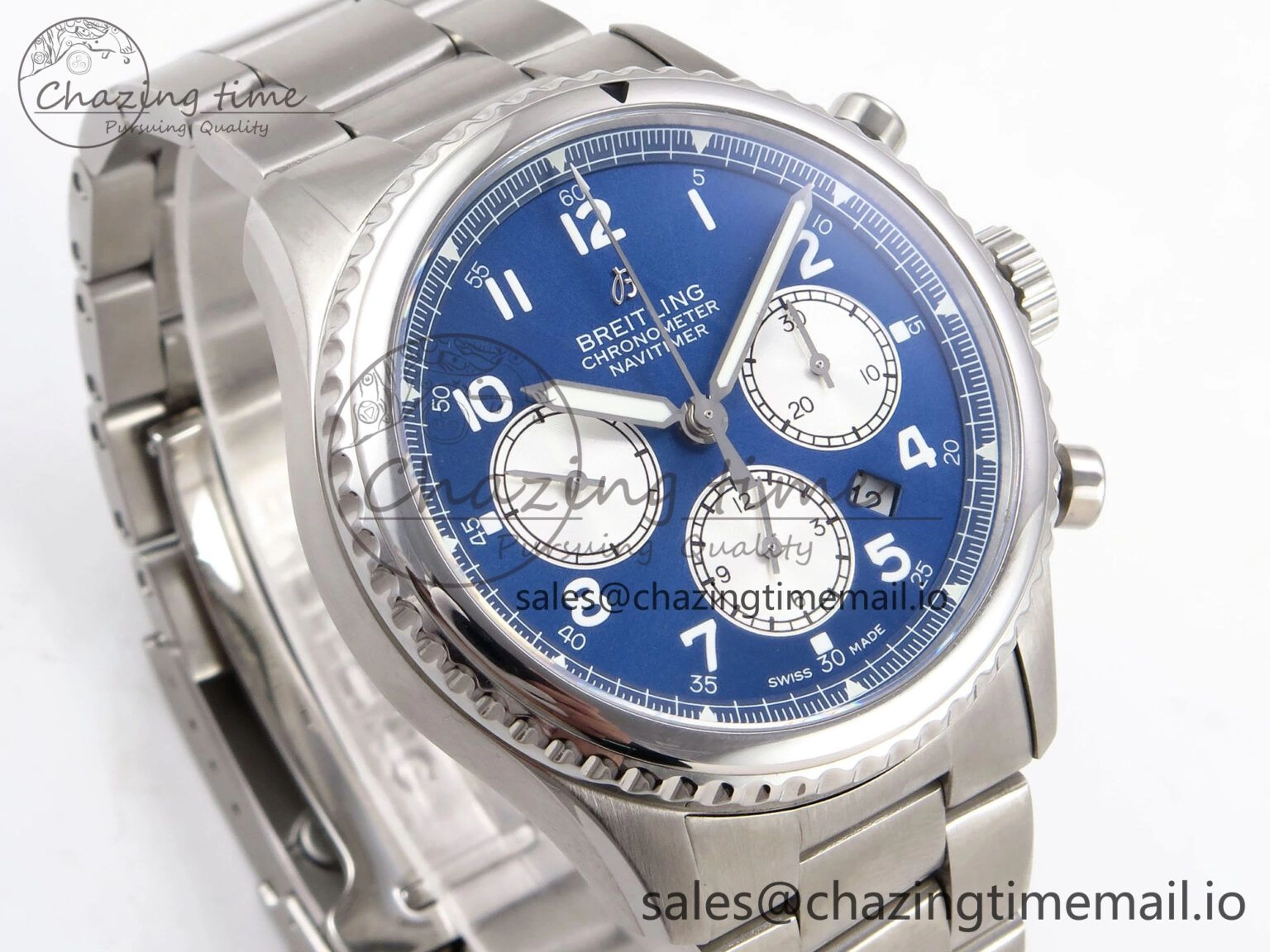 Navitimer 8 B01 Chrono SS EF 1:1 Best Edition Blue Dial on SS Bracelet A Lightweight 5501