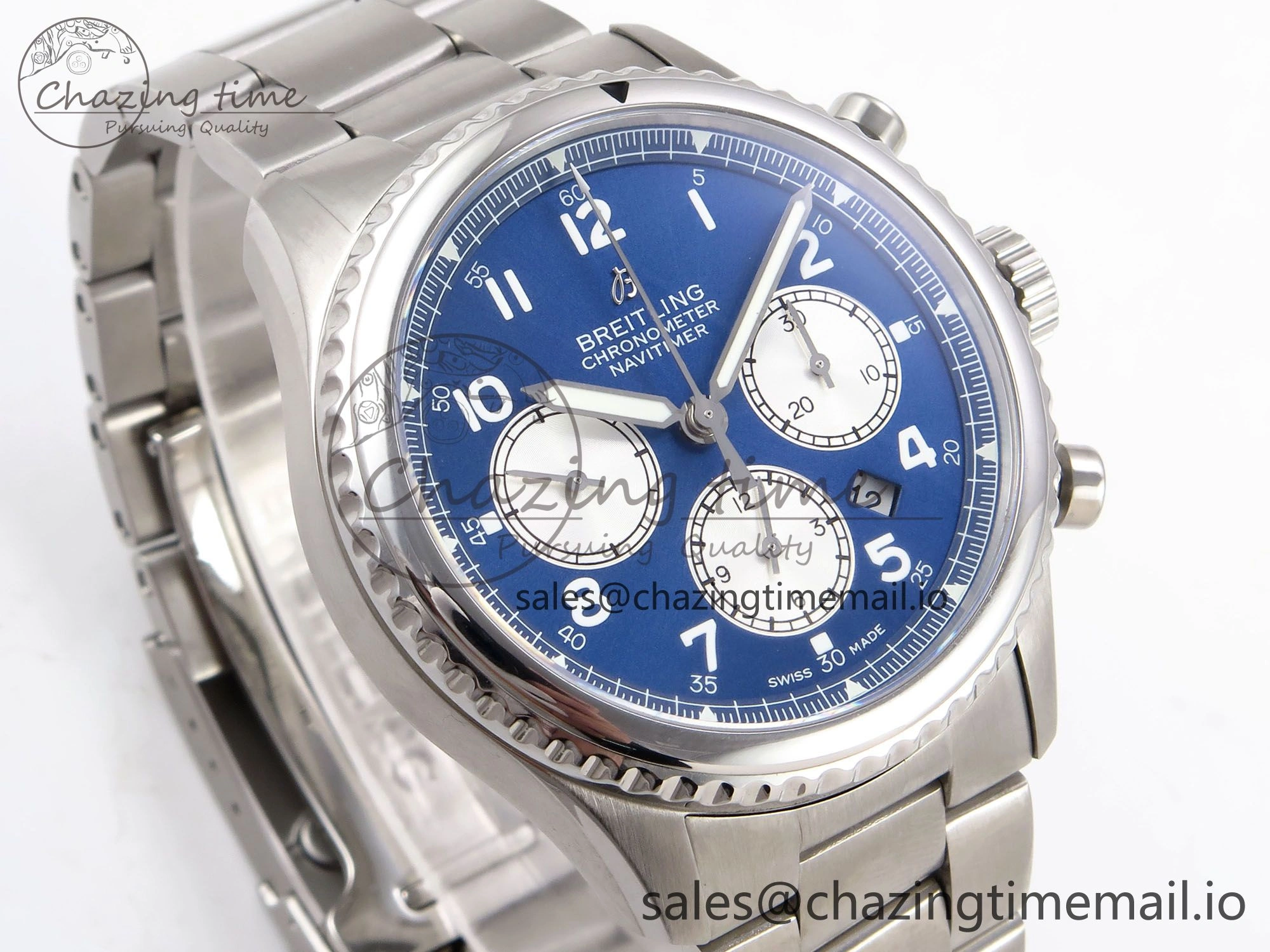 Navitimer 8 B01 Chrono SS EF 1:1 Best Edition Blue Dial on SS Bracelet A Lightweight 5501