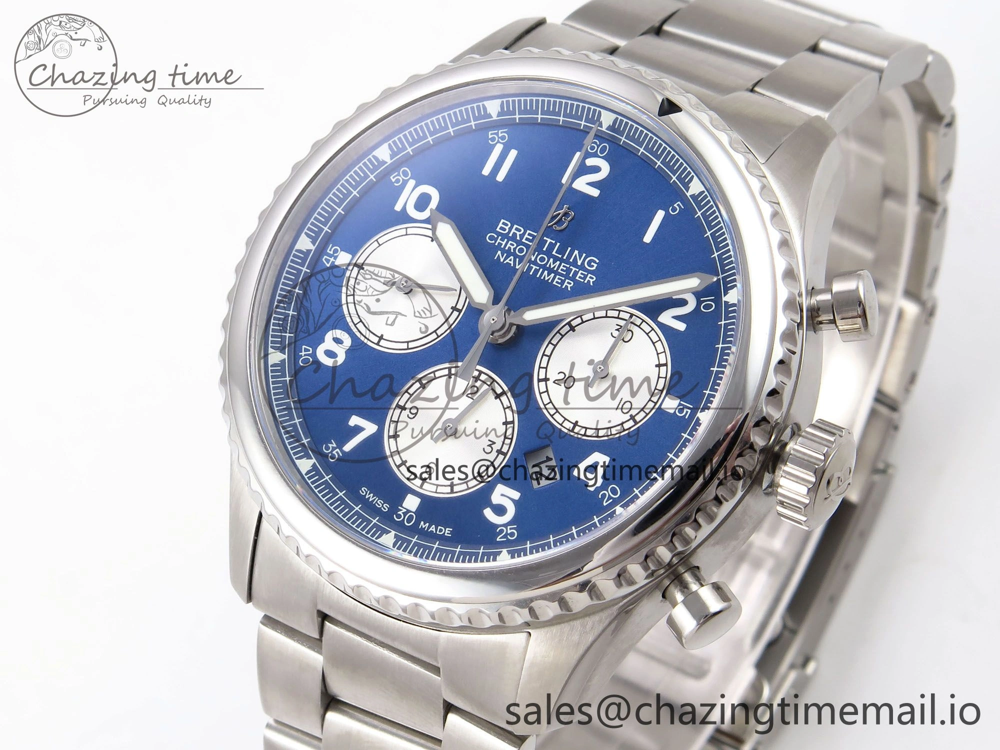 Navitimer 8 B01 Chrono SS EF 1:1 Best Edition Blue Dial on SS Bracelet A Lightweight 5501