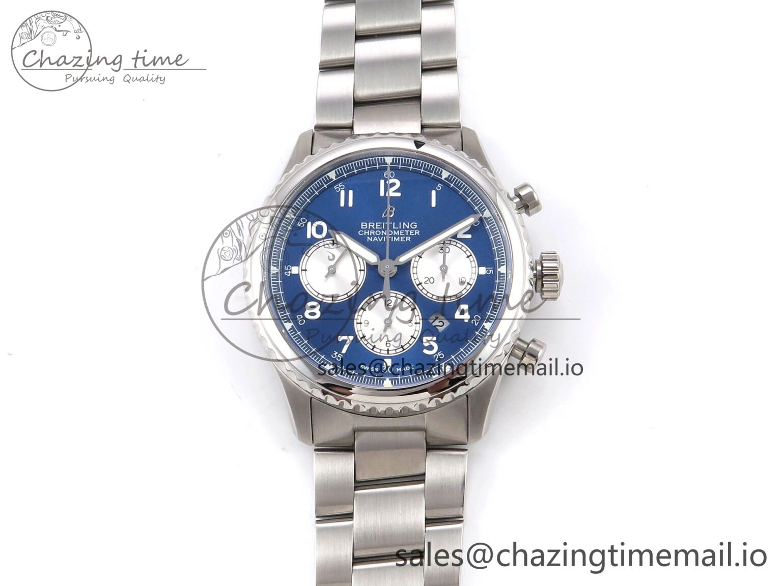 Navitimer 8 B01 Chrono SS EF 1:1 Best Edition Blue Dial on SS Bracelet A Lightweight 5501