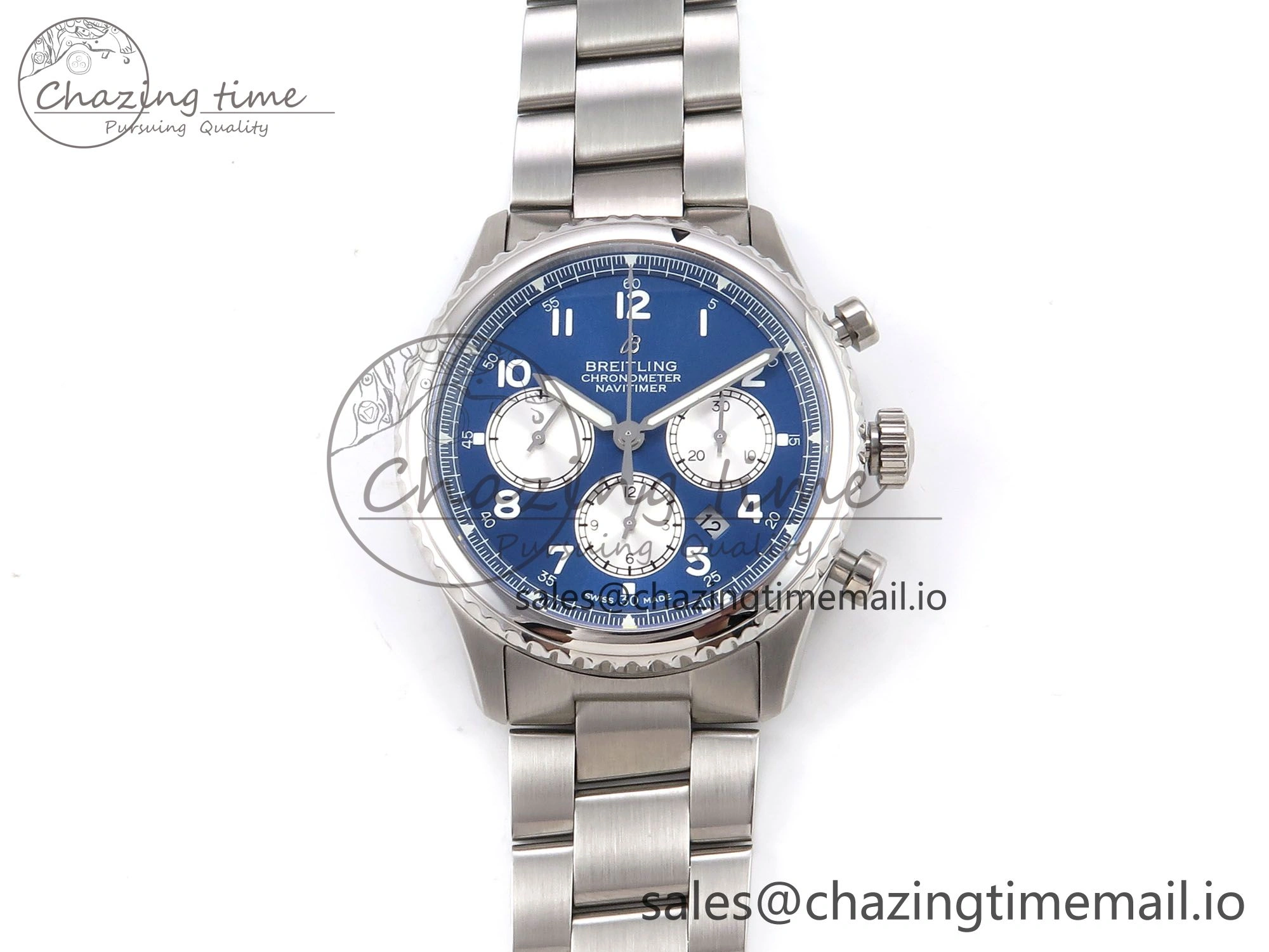 Navitimer 8 B01 Chrono SS EF 1:1 Best Edition Blue Dial on SS Bracelet A Lightweight 5501