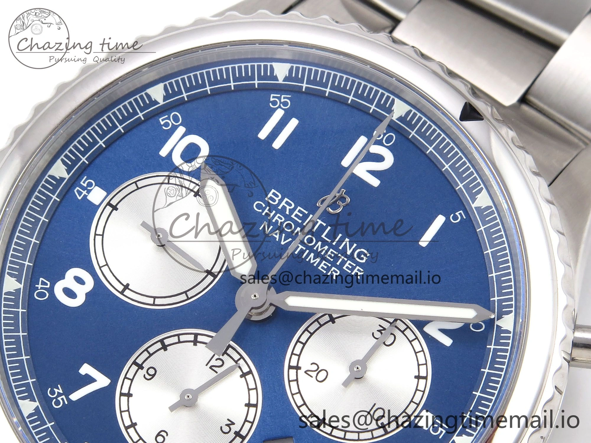 Navitimer 8 B01 Chrono SS EF 1:1 Best Edition Blue Dial on SS Bracelet A Lightweight 5501