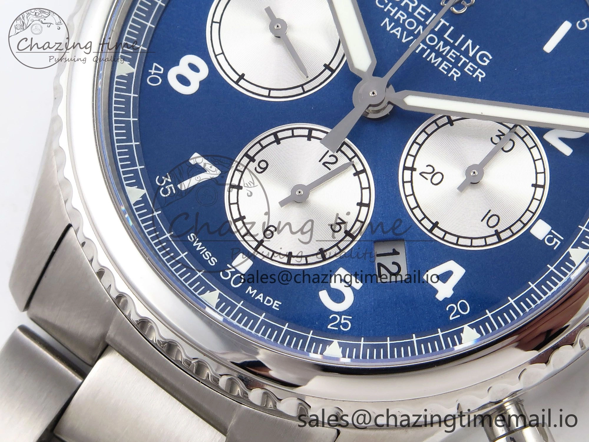 Navitimer 8 B01 Chrono SS EF 1:1 Best Edition Blue Dial on SS Bracelet A Lightweight 5501