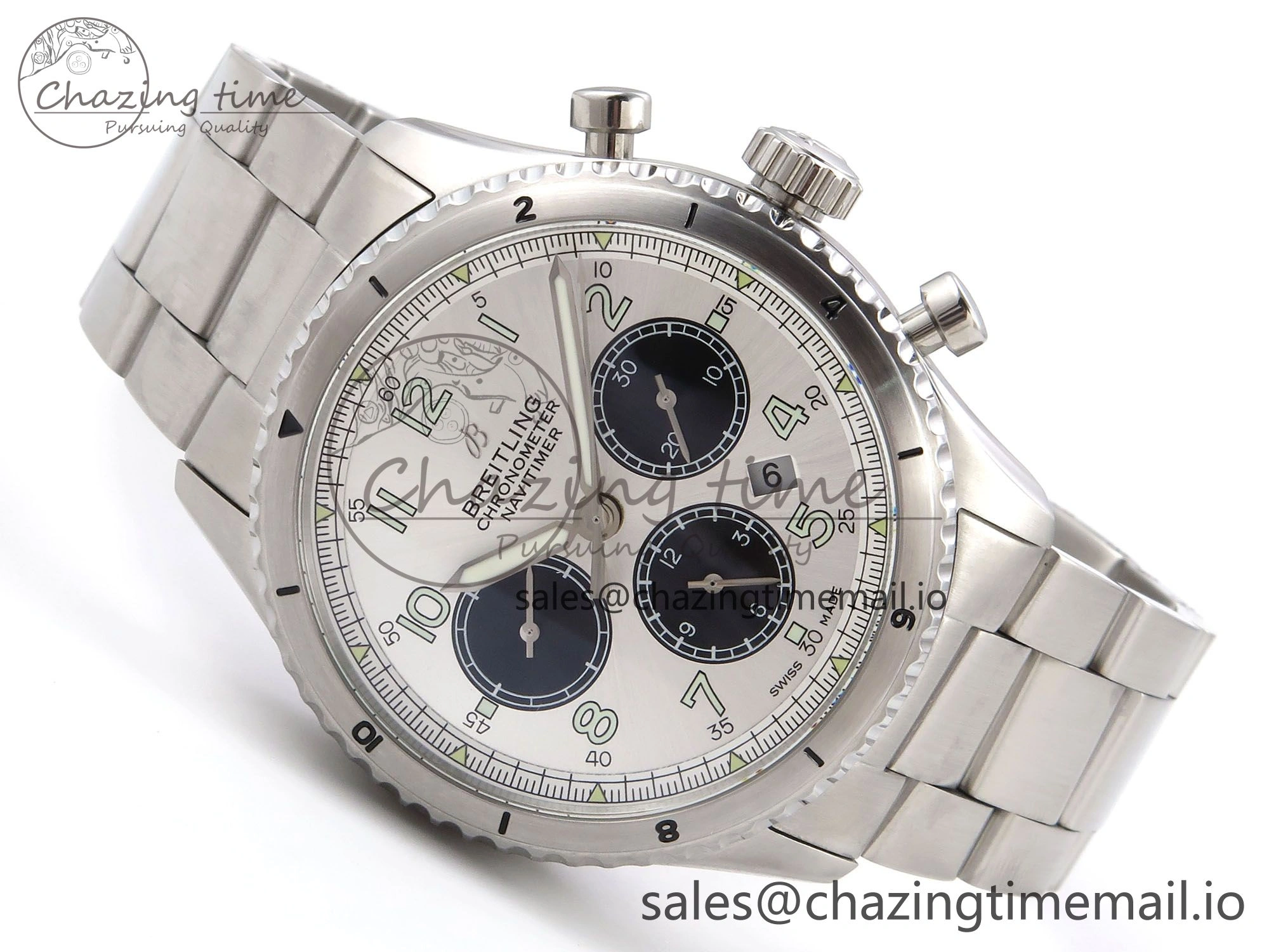 Navitimer 8 B01 Chrono SS EF 1:1 Best Edition White Dial Arabic Bezel on SS Bracelet A Stylish 5506