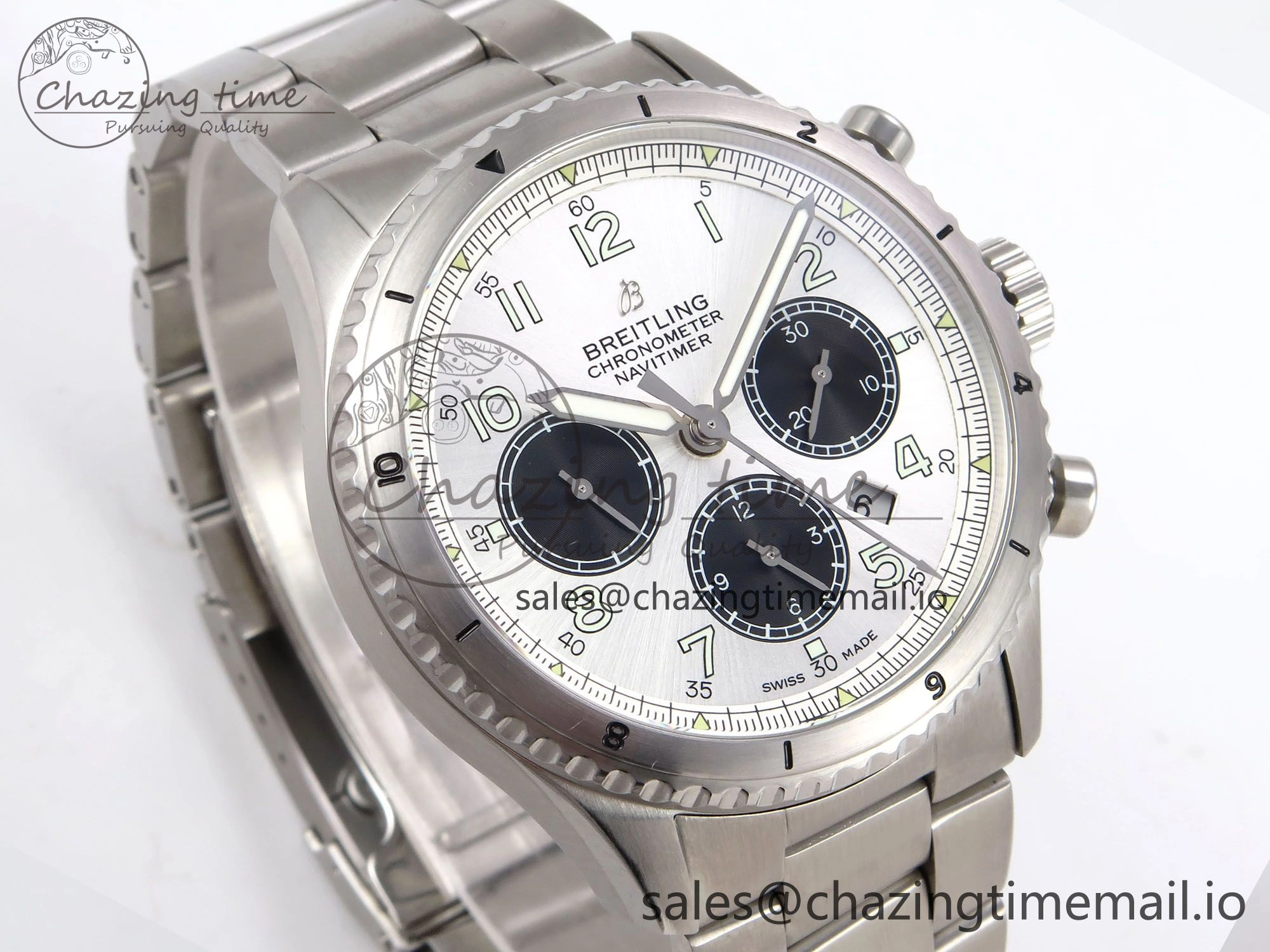Navitimer 8 B01 Chrono SS EF 1:1 Best Edition White Dial Arabic Bezel on SS Bracelet A Stylish 5506