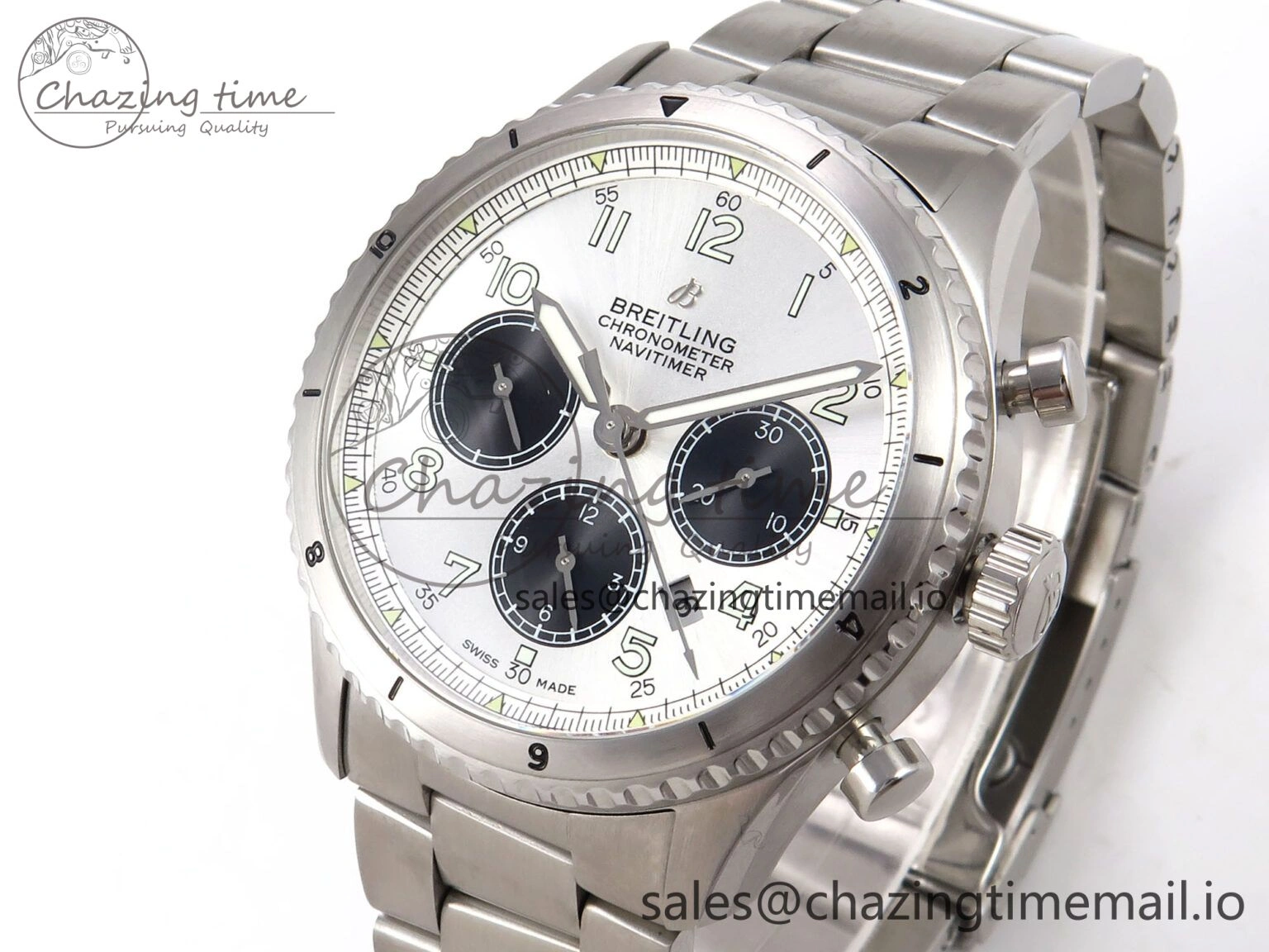 Navitimer 8 B01 Chrono SS EF 1:1 Best Edition White Dial Arabic Bezel on SS Bracelet A Stylish 5506