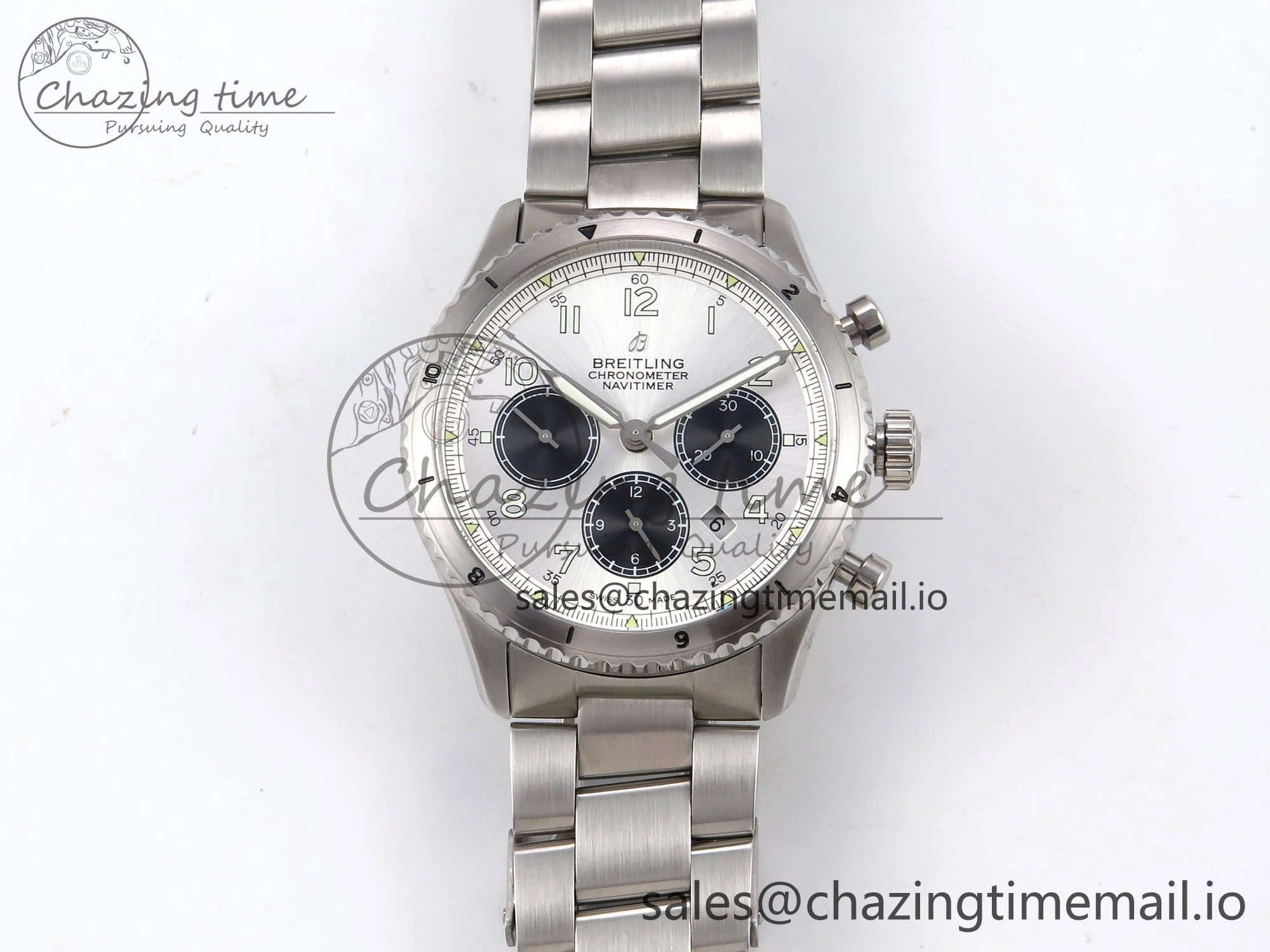 Navitimer 8 B01 Chrono SS EF 1:1 Best Edition White Dial Arabic Bezel on SS Bracelet A Stylish 5506
