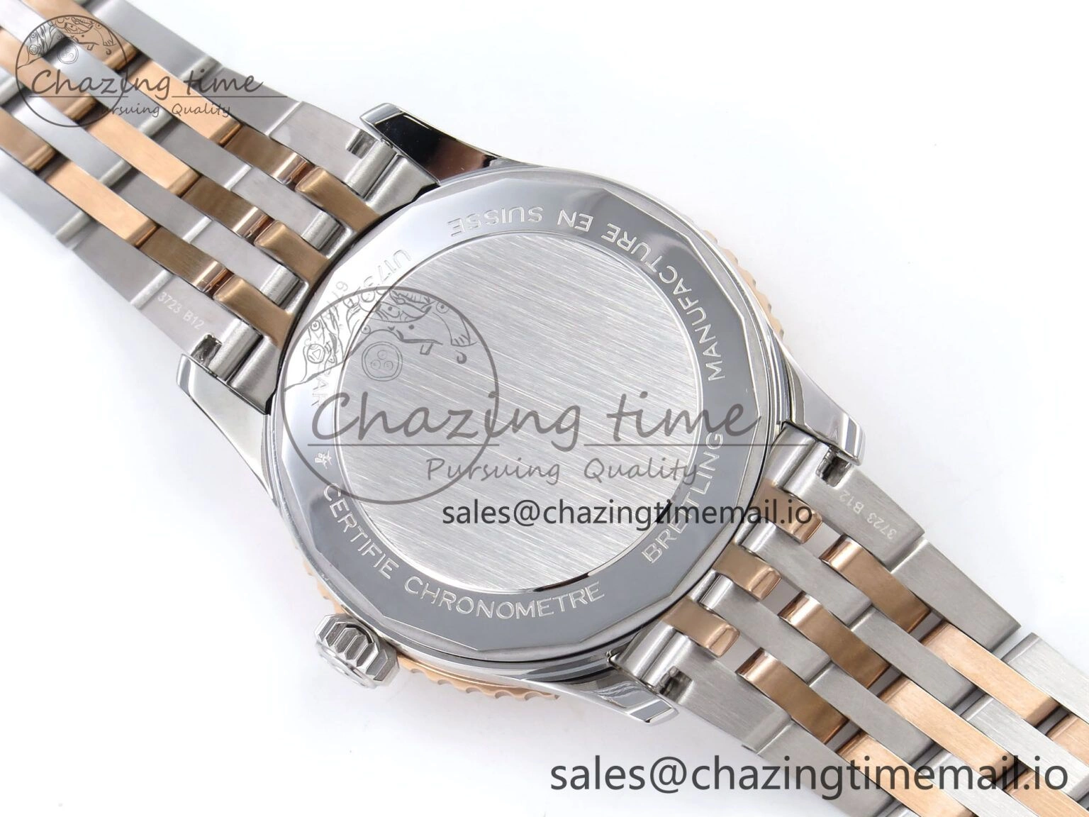Navitimer Automati SS RG 41mm TF 1:1 Best Edition RG Bezel White Dial on SS RG Bracelet A Lightweight 4401