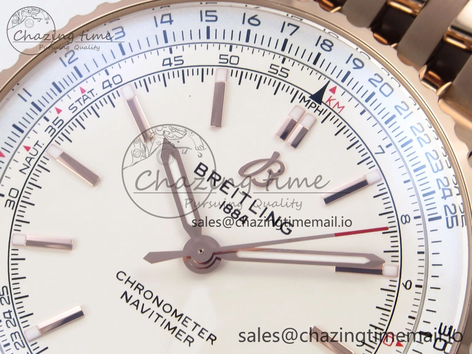 SoftTouch Navitimer Automatic RG 41mm TF 1:1 Best Edition RG Bezel White Dial on RG Bracelet A 5508