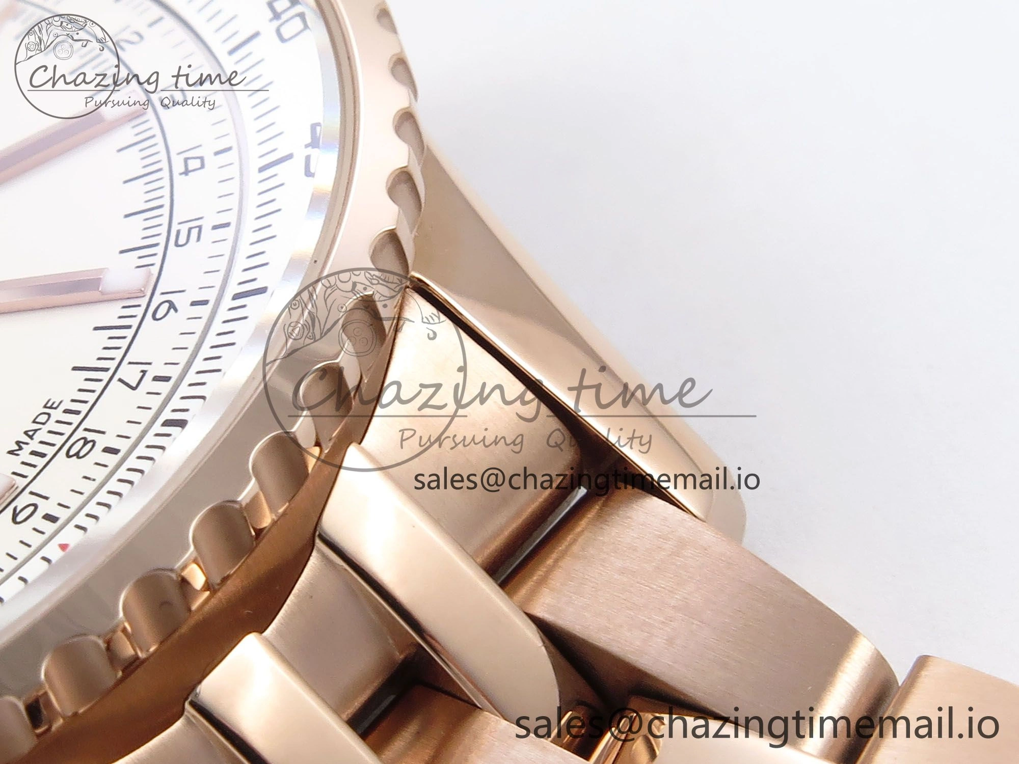 SoftTouch Navitimer Automatic RG 41mm TF 1:1 Best Edition RG Bezel White Dial on RG Bracelet A 5508