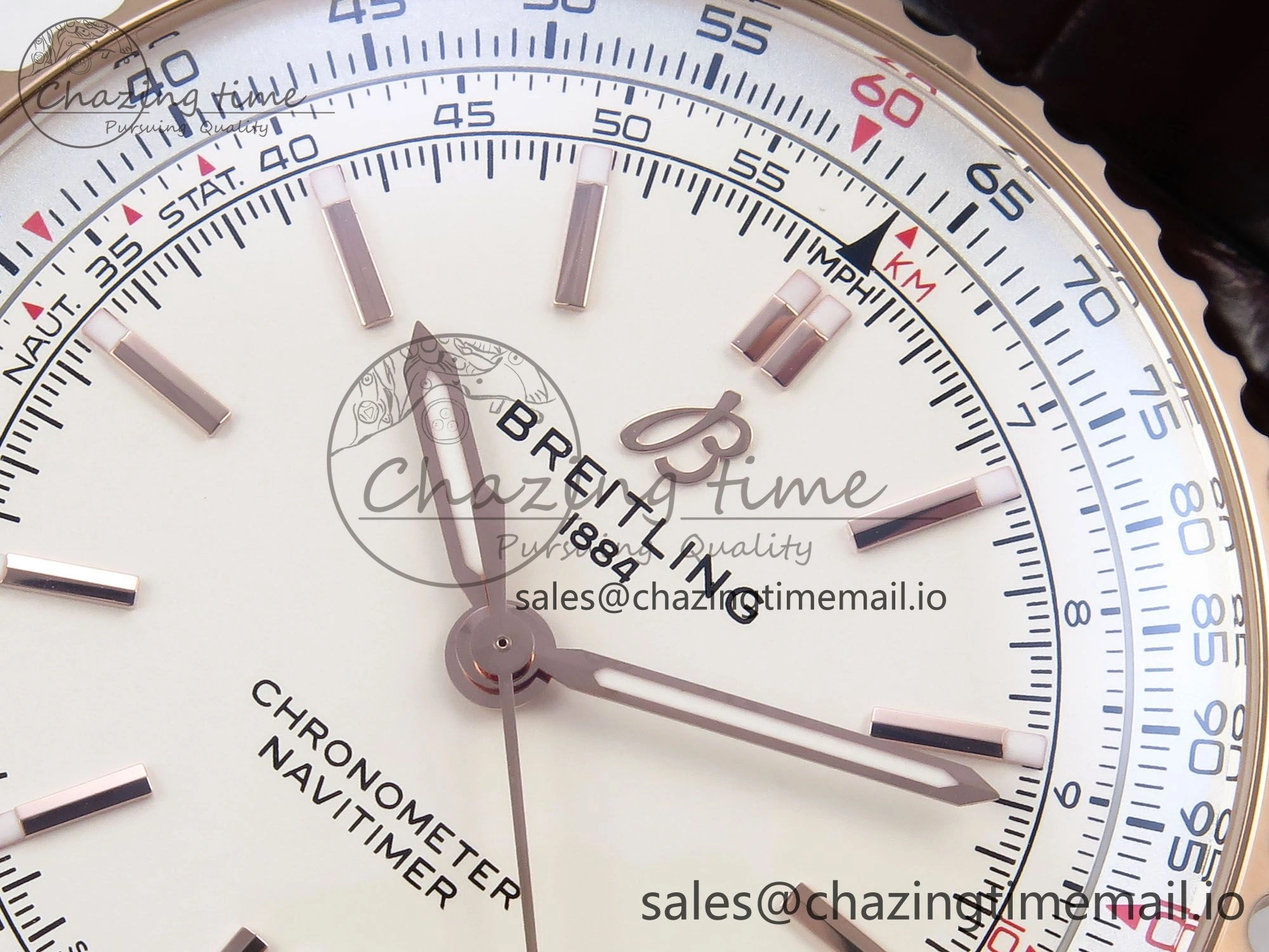 Navitimer Automatic RG 41mm TF 1:1 Best Edition White Dial on Brown Leather Strap A SportInspired 5516