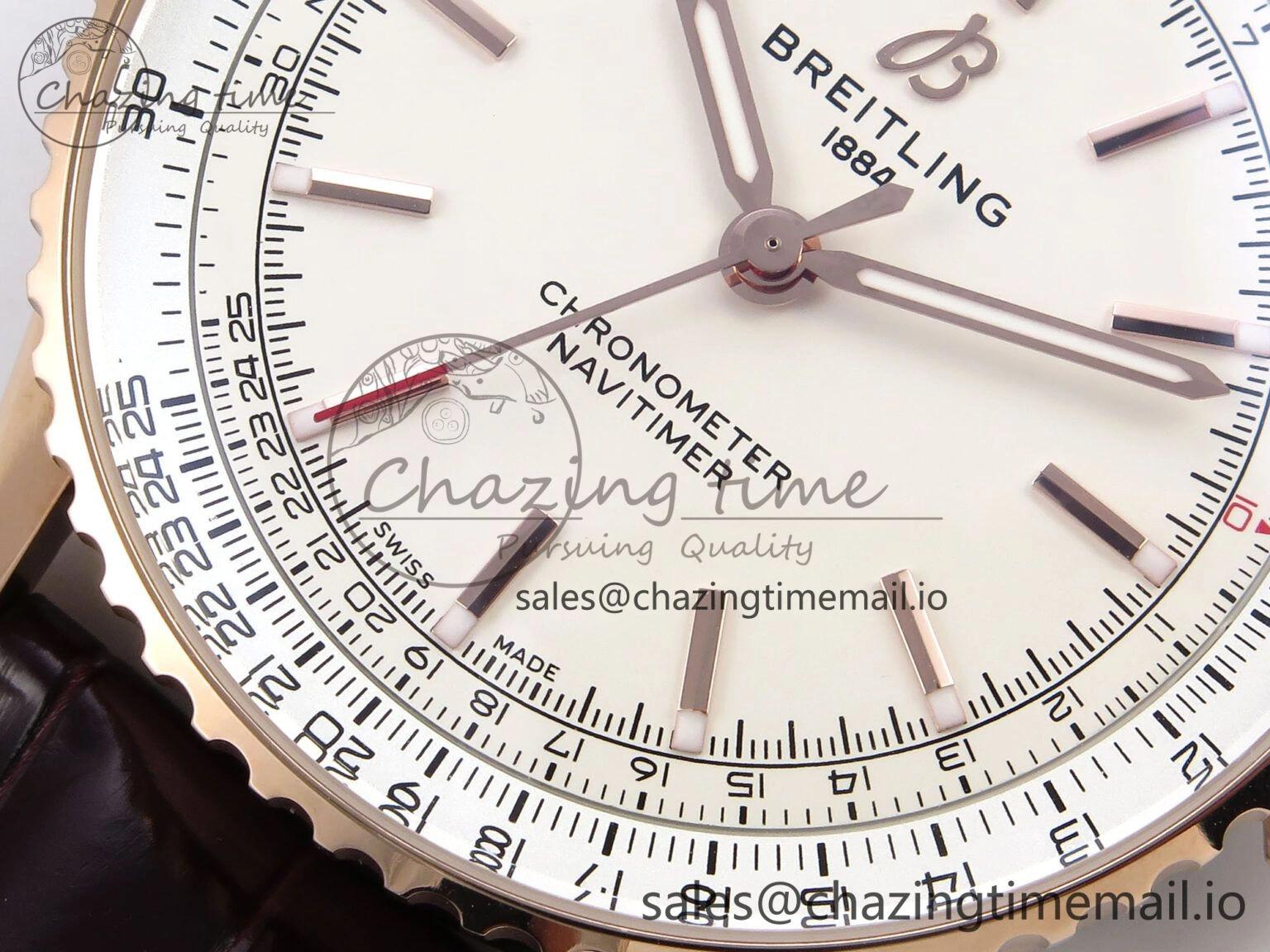 Navitimer Automatic RG 41mm TF 1:1 Best Edition White Dial on Brown Leather Strap A SportInspired 5516