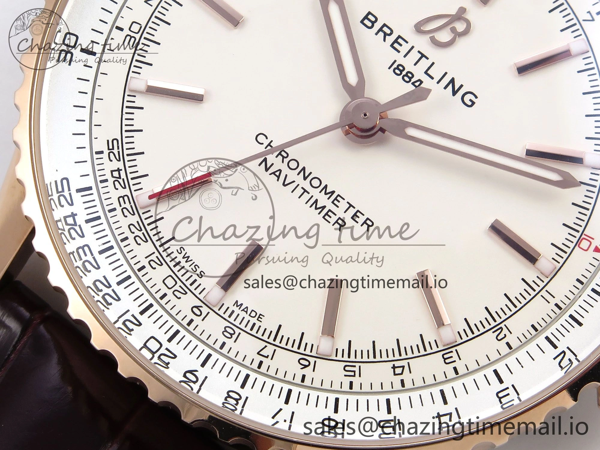 Navitimer Automatic RG 41mm TF 1:1 Best Edition White Dial on Brown Leather Strap A SportInspired 5516