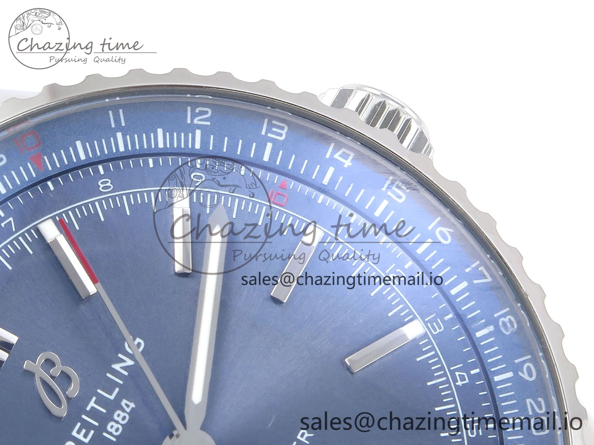 Navitimer Automatic SS 41mm TF 1:1 Best Edition Blue Dial on Blue Leather Strap A Soft 5509