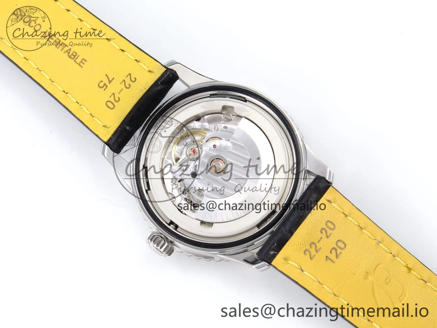 Breathable Navitimer Automatic SS 41mm TF 1:1 Best Edition Ice Blue Dial on Black Leather Strap A 5510