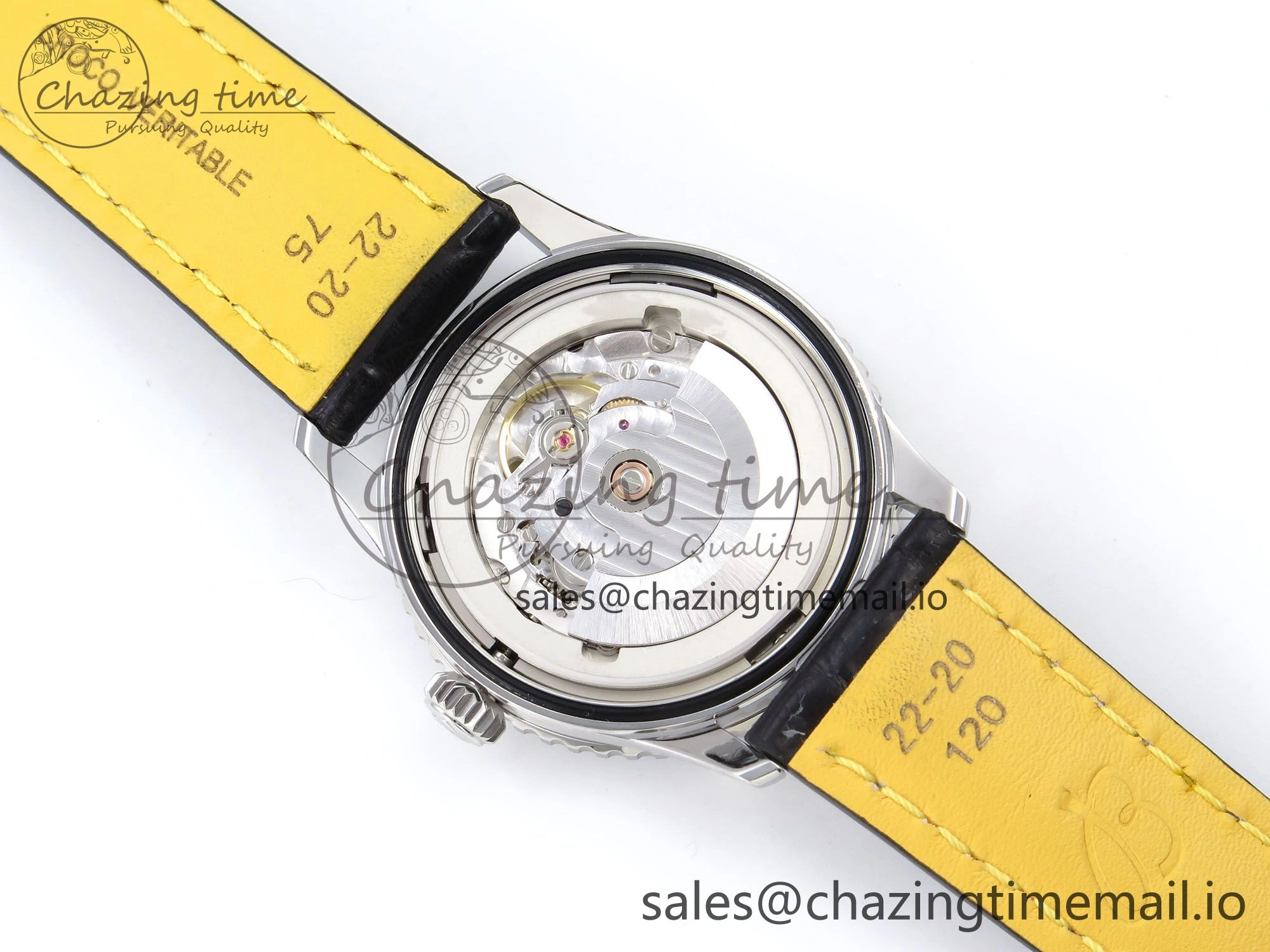 Breathable Navitimer Automatic SS 41mm TF 1:1 Best Edition Ice Blue Dial on Black Leather Strap A 5510