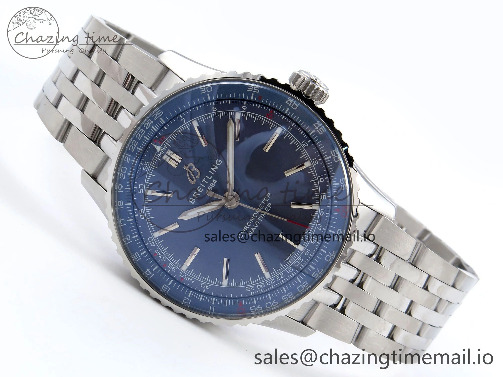Navitimer Automatic SS 41mm TF 1:1 Best Edition SS Bezel Blue Dial on SS Bracelet A OdorResistant 5504