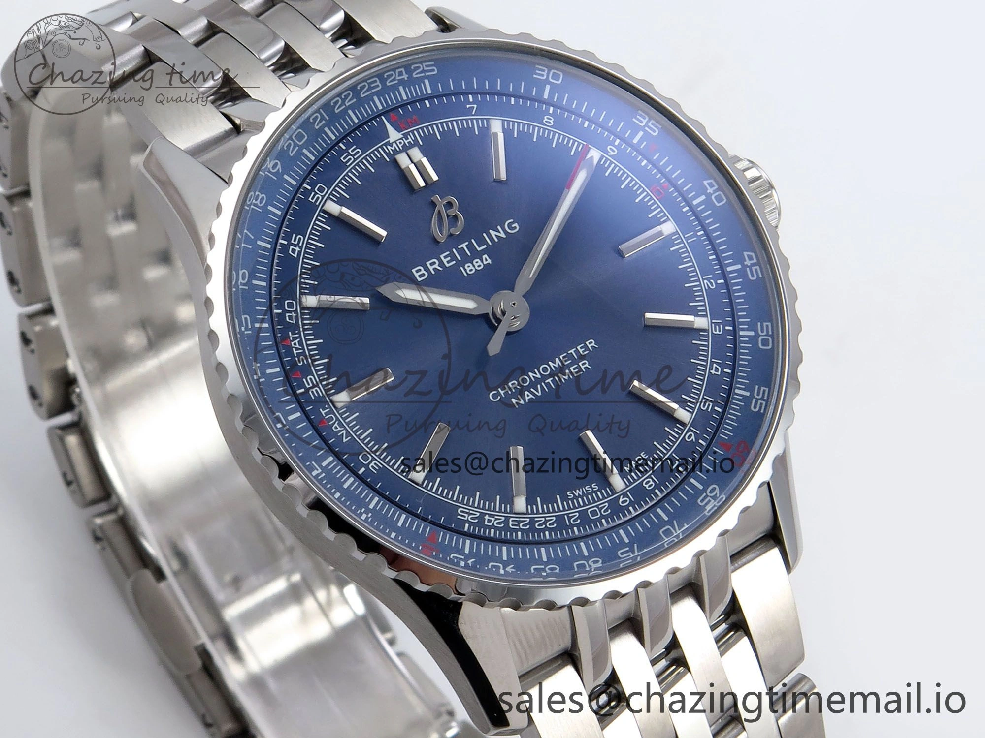 Navitimer Automatic SS 41mm TF 1:1 Best Edition SS Bezel Blue Dial on SS Bracelet A OdorResistant 5504