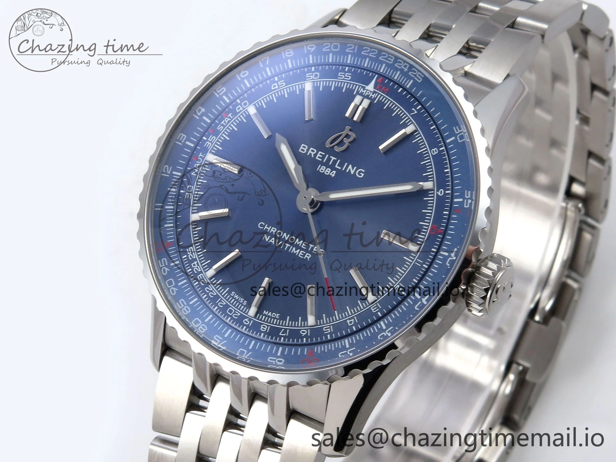 Navitimer Automatic SS 41mm TF 1:1 Best Edition SS Bezel Blue Dial on SS Bracelet A OdorResistant 5504