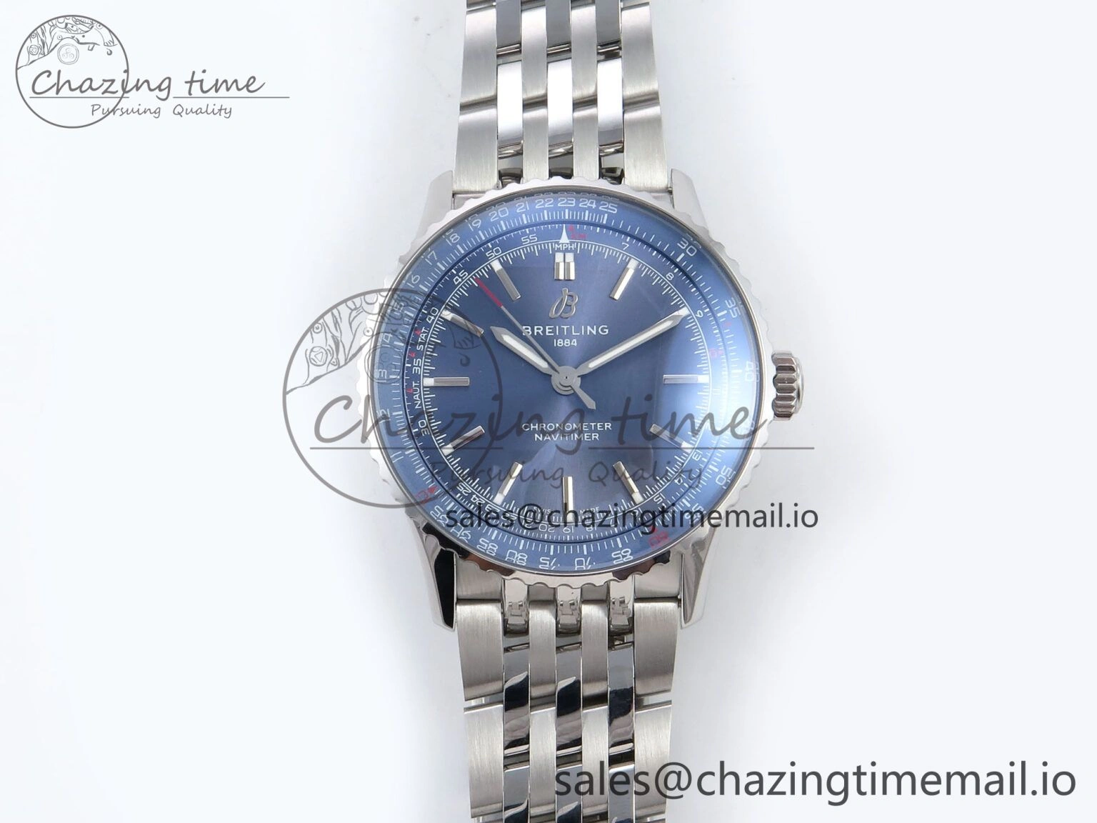 Navitimer Automatic SS 41mm TF 1:1 Best Edition SS Bezel Blue Dial on SS Bracelet A OdorResistant 5504