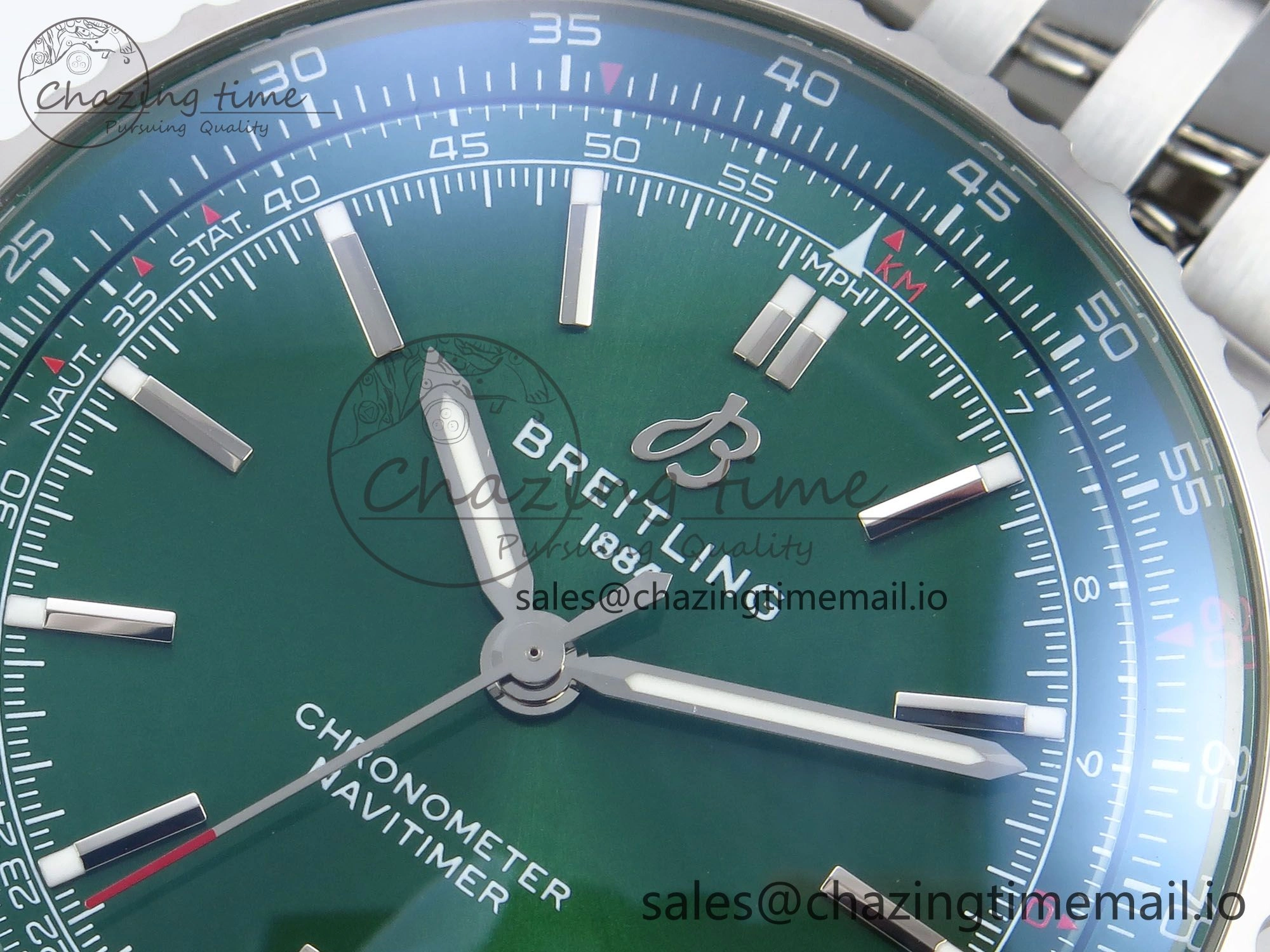 Navitimer Automatic SS 41mm TF 1:1 Best Edition SS Bezel Green Dial on SS Bracelet A Fashionable 5503