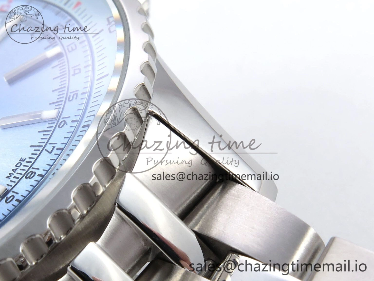 Navitimer Automatic SS 41mm TF 1:1 Best Edition SS Bezel Ice Blue Dial on SS Bracelet A ModernLook 5507