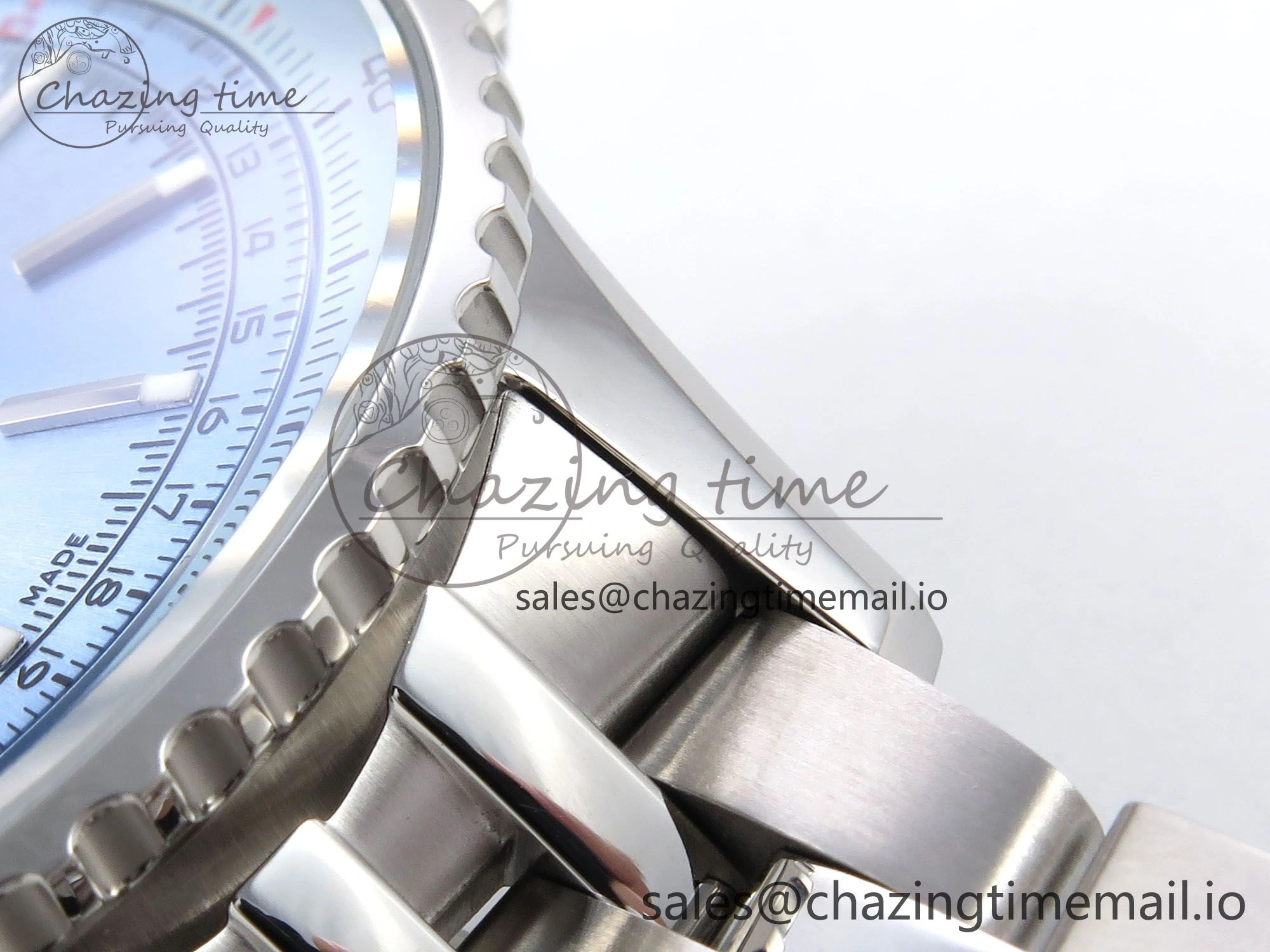Navitimer Automatic SS 41mm TF 1:1 Best Edition SS Bezel Ice Blue Dial on SS Bracelet A ModernLook 5507