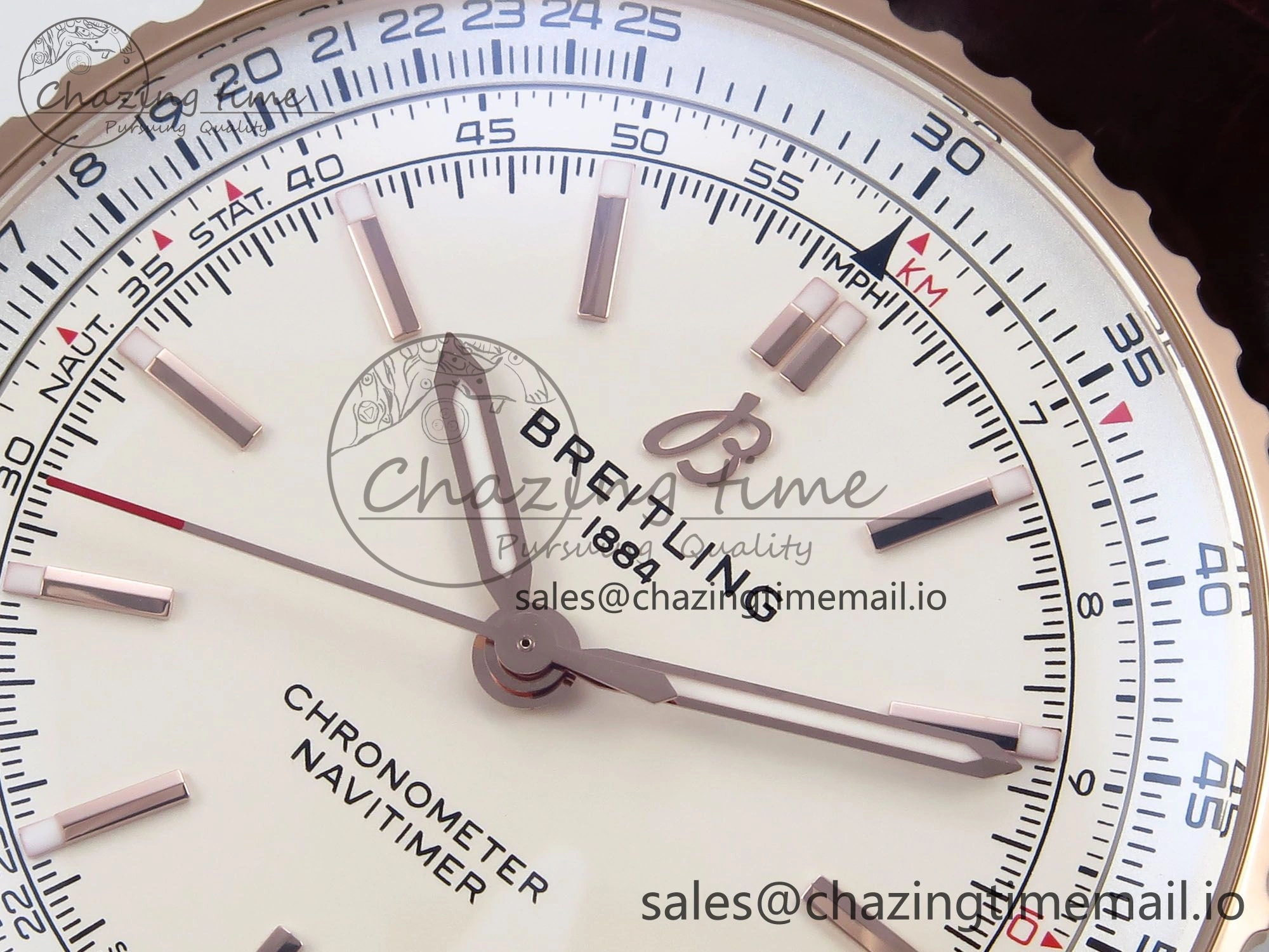 Navitimer Automatic SS RG 41mm TF 1:1 Best Edition White Dial on Brown Leather Strap A Soft 5505