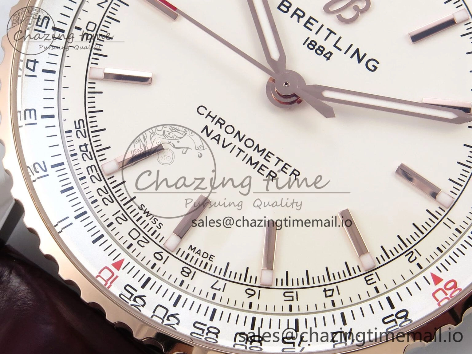 Navitimer Automatic SS RG 41mm TF 1:1 Best Edition White Dial on Brown Leather Strap A Soft 5505