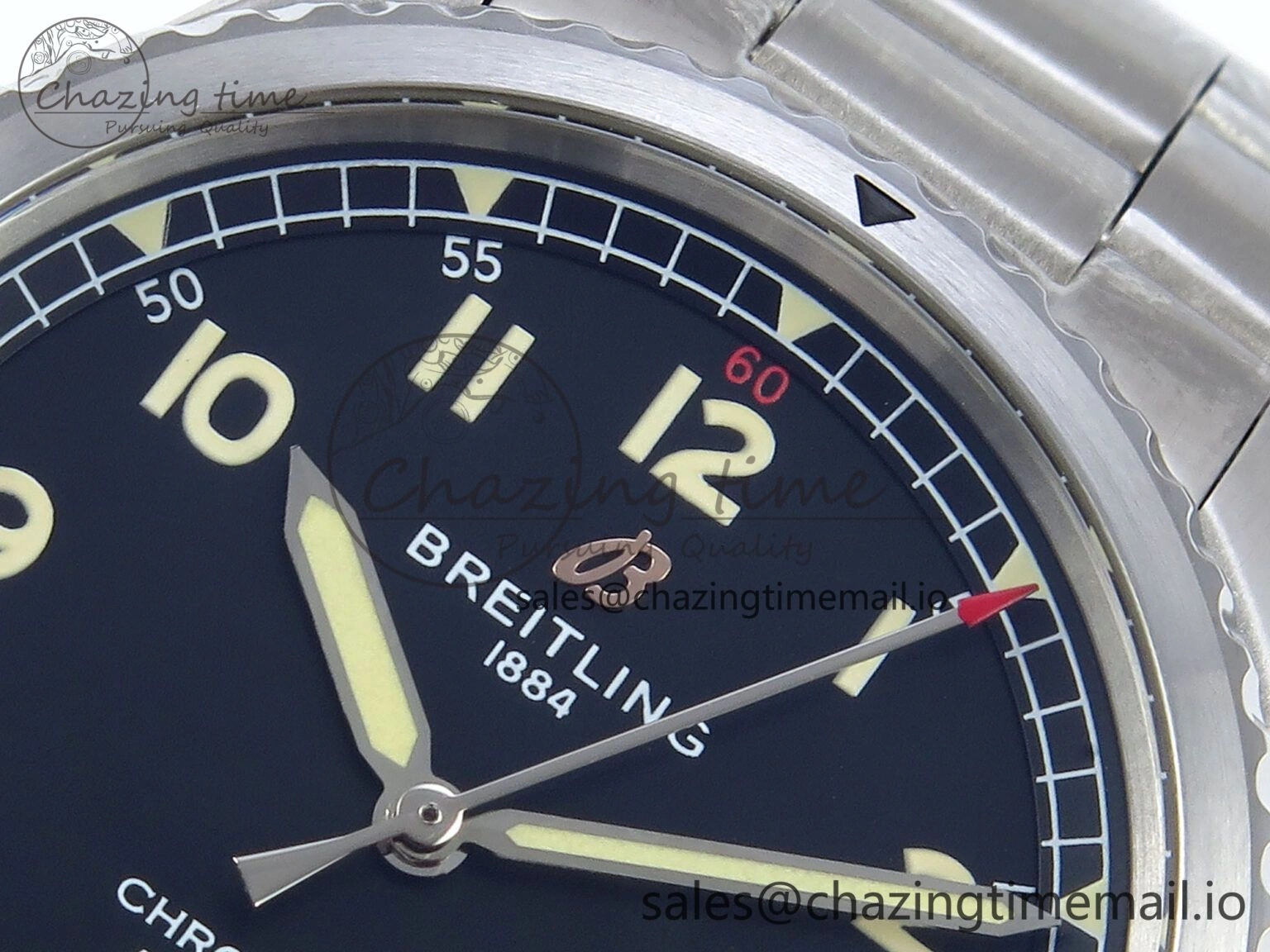 FashionForward Navitimer Aviator 8 SS TF 1:1 Best Edition Black Dial on SS Bracelet A 5460
