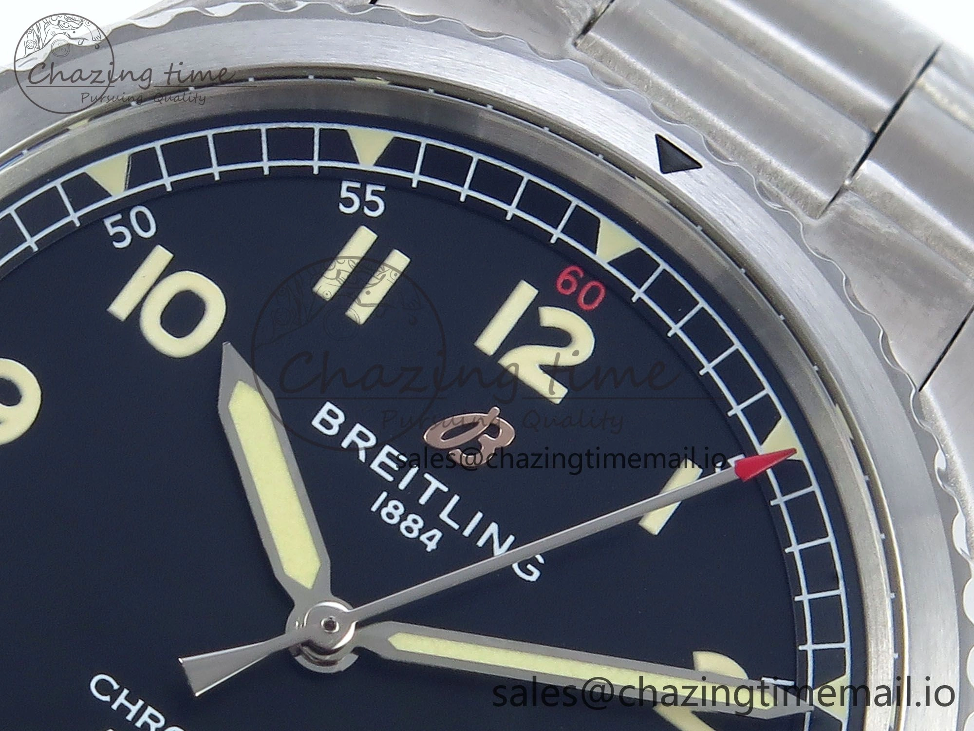 FashionForward Navitimer Aviator 8 SS TF 1:1 Best Edition Black Dial on SS Bracelet A 5460