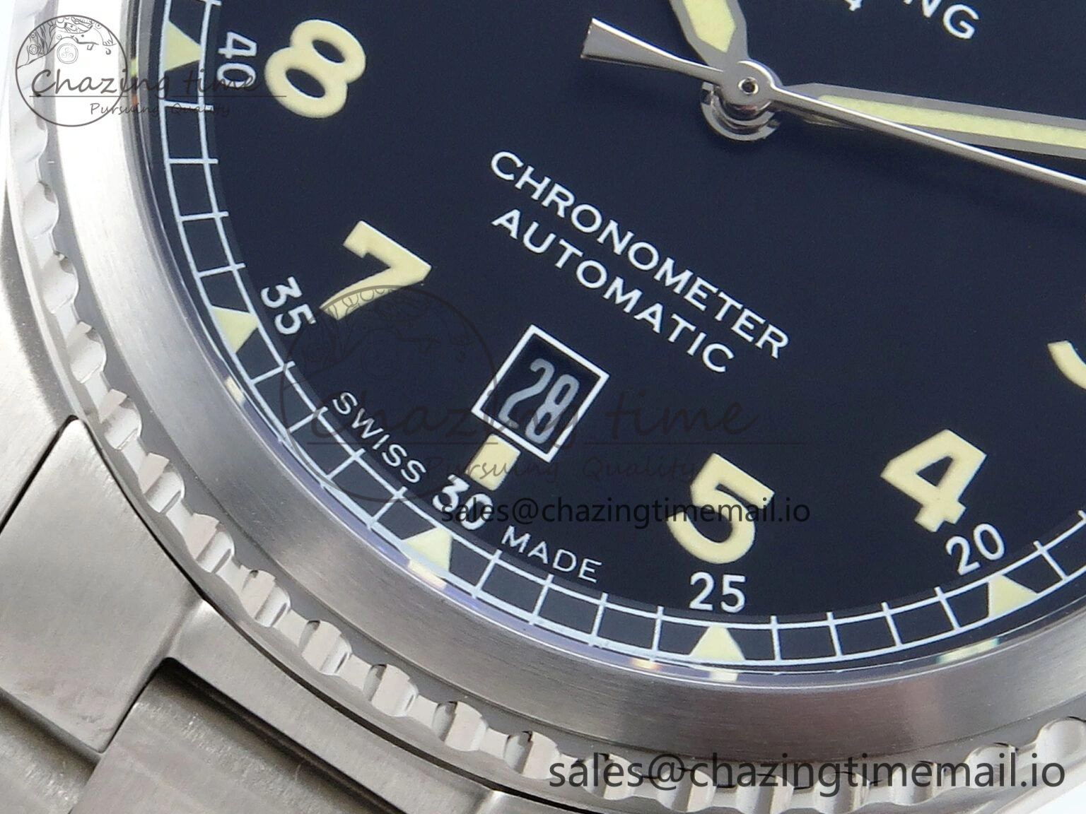FashionForward Navitimer Aviator 8 SS TF 1:1 Best Edition Black Dial on SS Bracelet A 5460