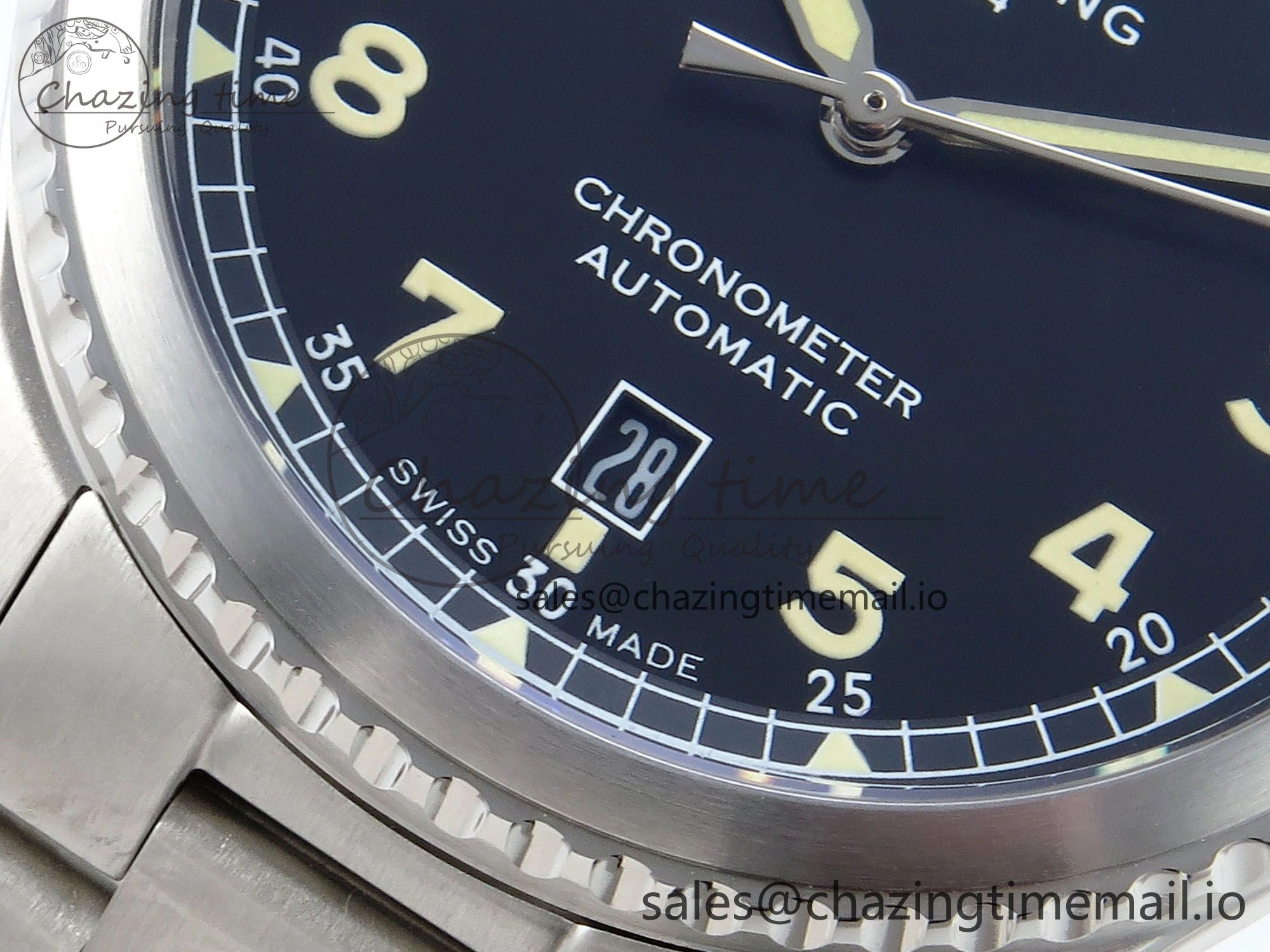 FashionForward Navitimer Aviator 8 SS TF 1:1 Best Edition Black Dial on SS Bracelet A 5460