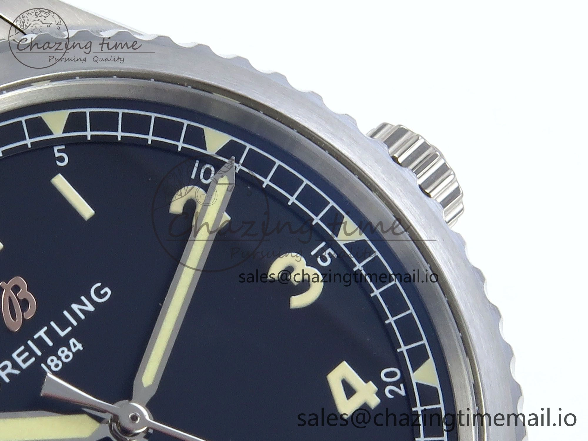 FashionForward Navitimer Aviator 8 SS TF 1:1 Best Edition Black Dial on SS Bracelet A 5460