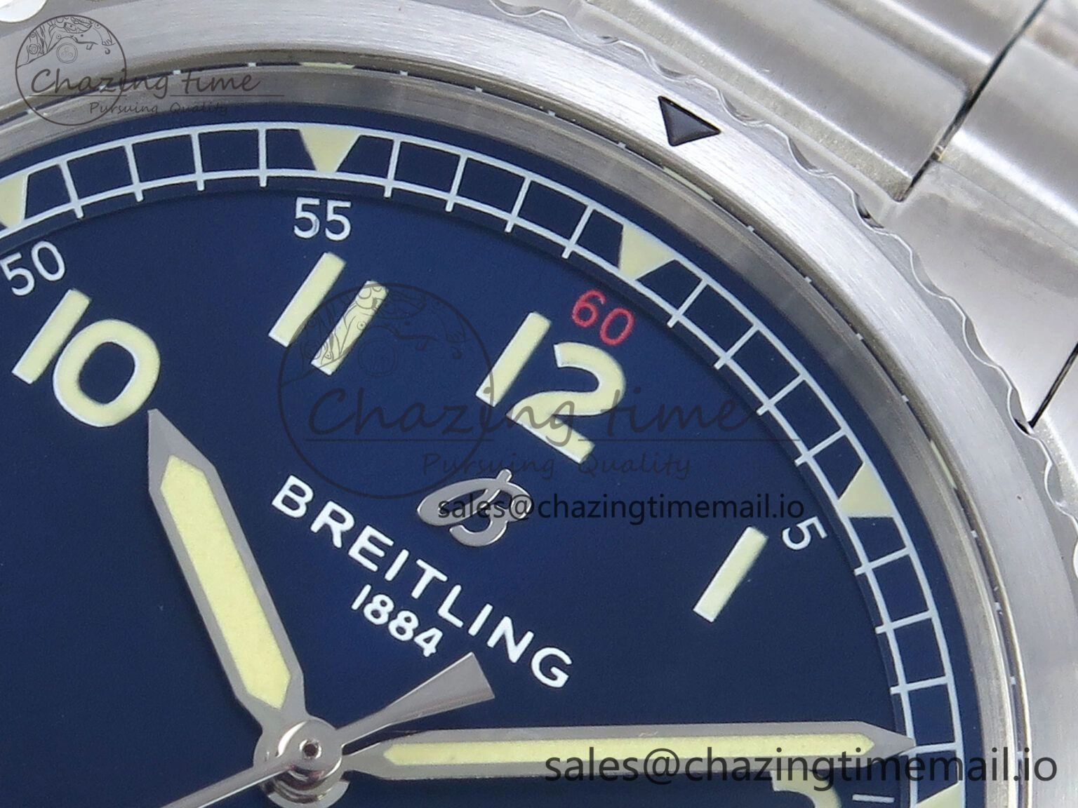 Original Navitimer Aviator 8 SS TF 1:1 Best Edition Blue Dial on SS Bracelet A 5458