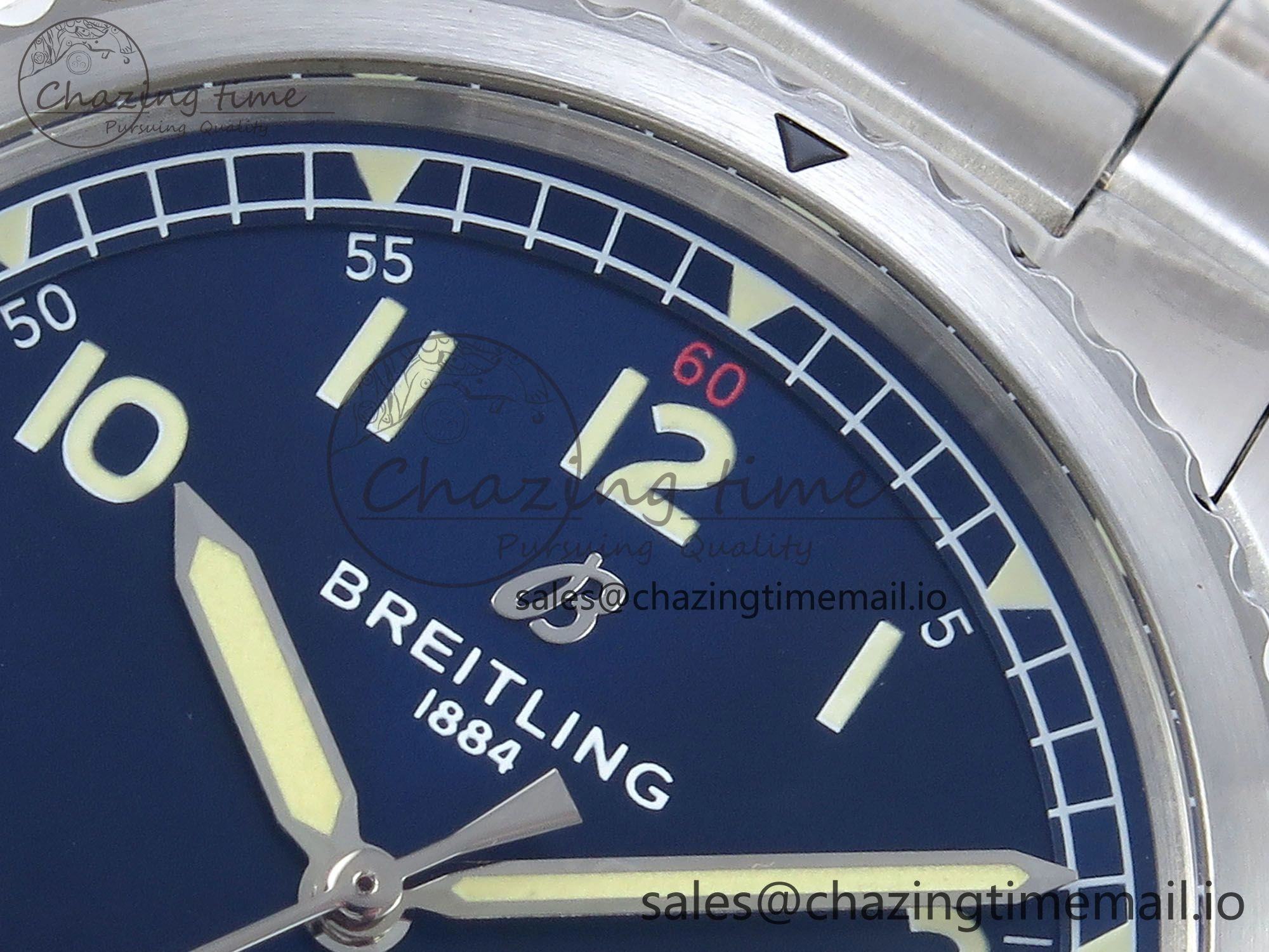 Original Navitimer Aviator 8 SS TF 1:1 Best Edition Blue Dial on SS Bracelet A 5458
