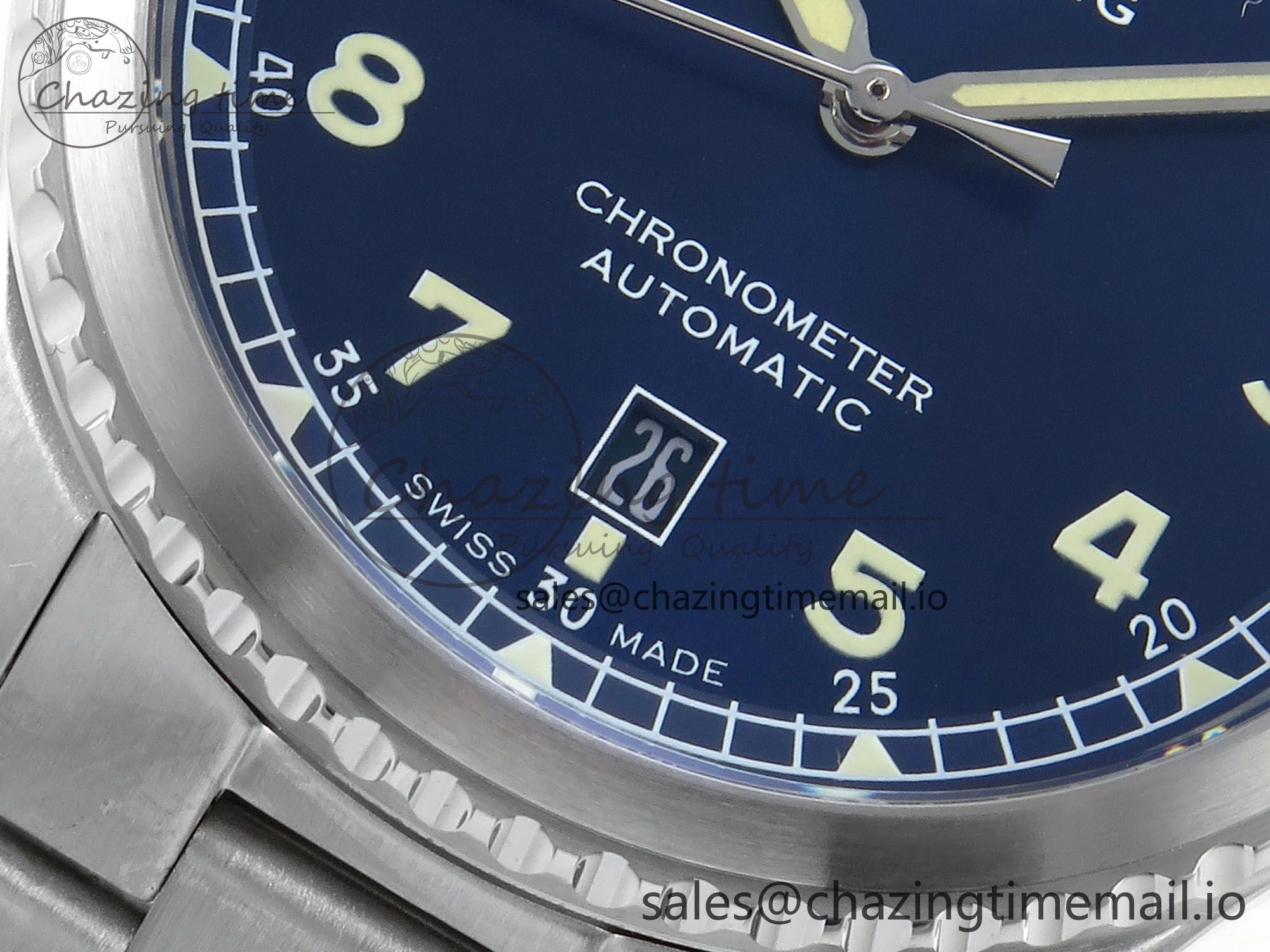 Original Navitimer Aviator 8 SS TF 1:1 Best Edition Blue Dial on SS Bracelet A 5458