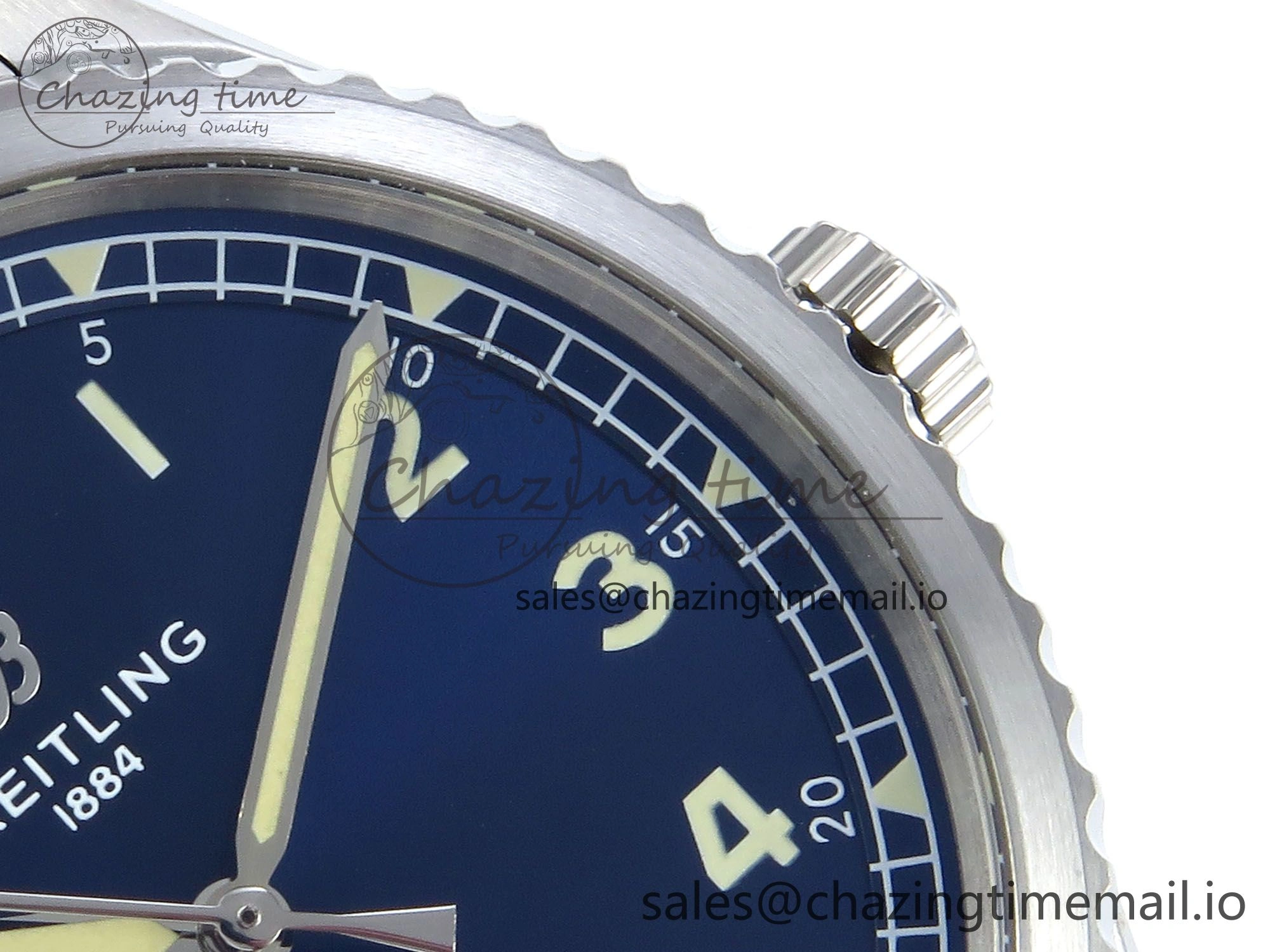 Original Navitimer Aviator 8 SS TF 1:1 Best Edition Blue Dial on SS Bracelet A 5458
