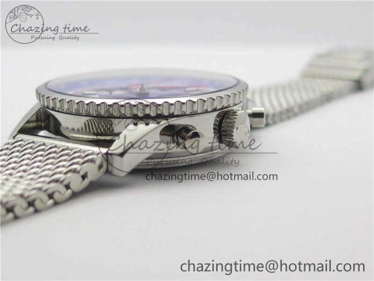 Supportive Navitimer B01 Chronograph 43 TWA Editioin SS OXF Blue Dial on SS Mesh Bracelet A 5601