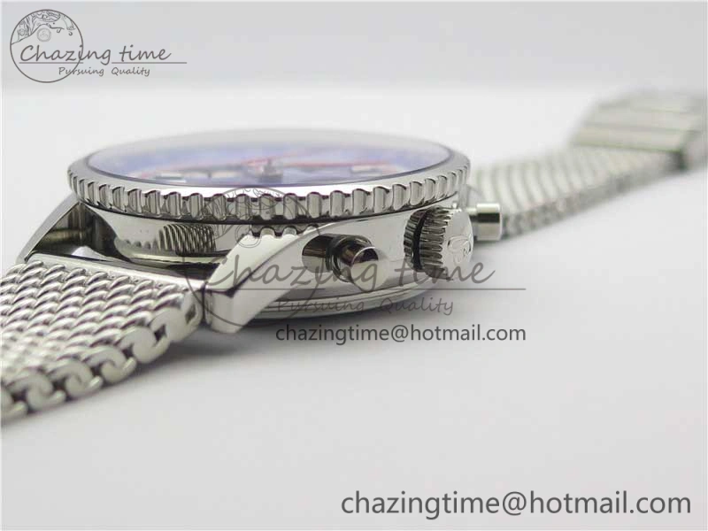 Supportive Navitimer B01 Chronograph 43 TWA Editioin SS OXF Blue Dial on SS Mesh Bracelet A 5601