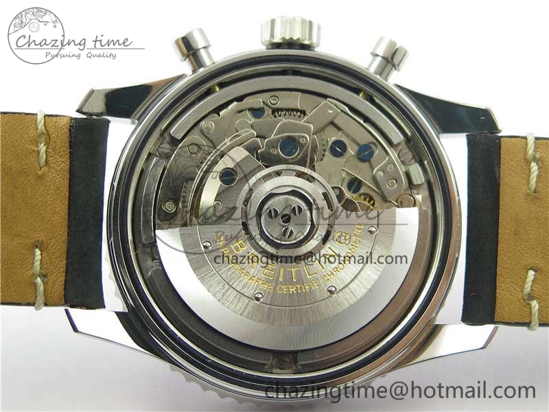 Colorful Navitimer B01 Chronograph 43 TWA Edition SS AIF 1:1 Black Dial on Black Leather Strap A 5597