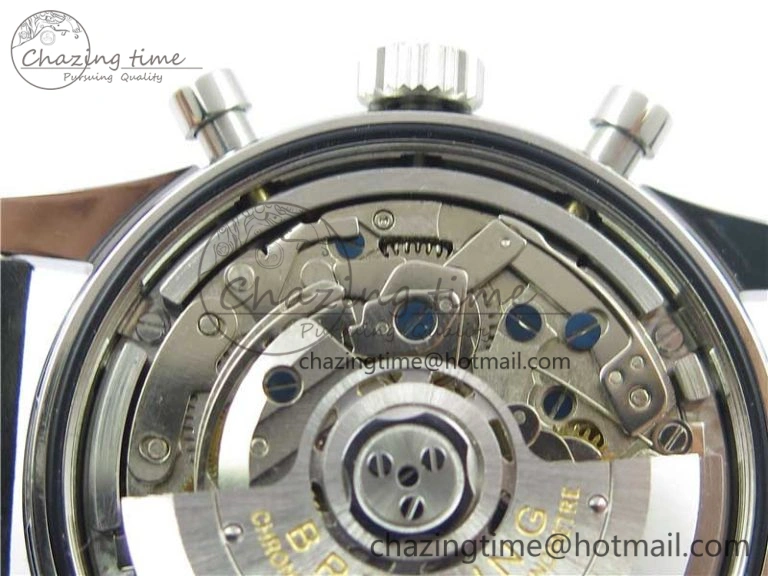 Colorful Navitimer B01 Chronograph 43 TWA Edition SS AIF 1:1 Black Dial on Black Leather Strap A 5597