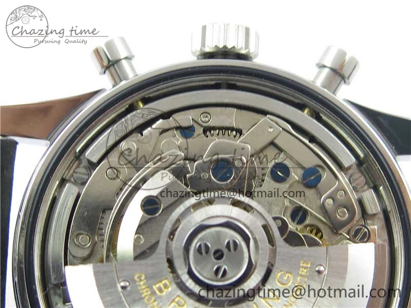 Colorful Navitimer B01 Chronograph 43 TWA Edition SS AIF 1:1 Black Dial on Black Leather Strap A 5597