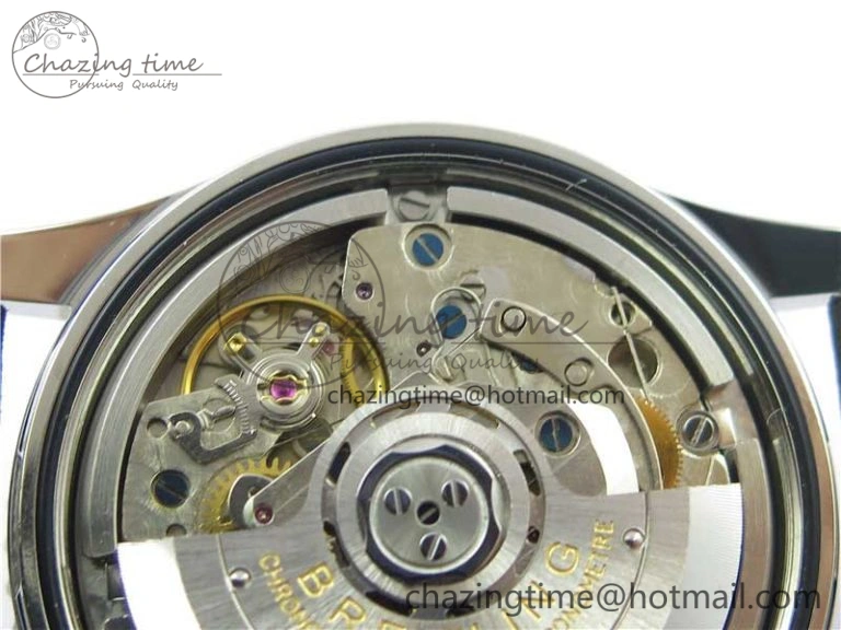 Colorful Navitimer B01 Chronograph 43 TWA Edition SS AIF 1:1 Black Dial on Black Leather Strap A 5597