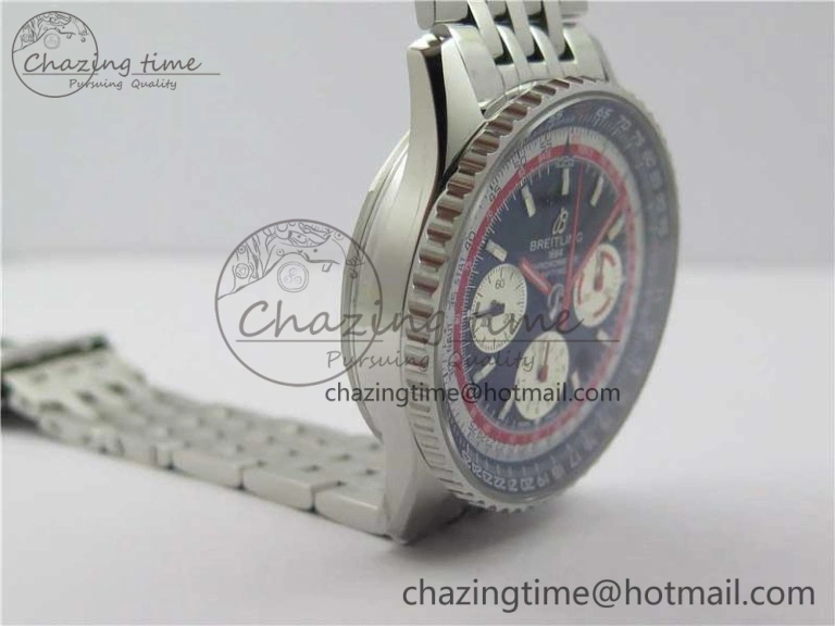 EasyCare Navitimer B01 Chronograph 43 TWA Edition SS AIF Blue Dial on Bracelet A 5596