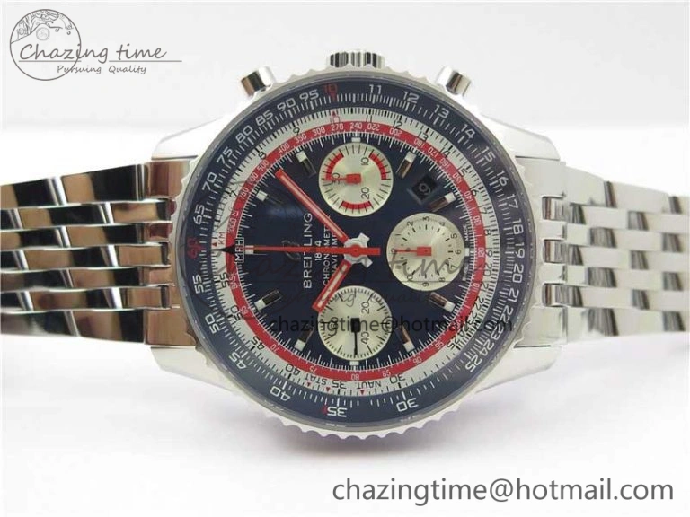 EasyCare Navitimer B01 Chronograph 43 TWA Edition SS AIF Blue Dial on Bracelet A 5596