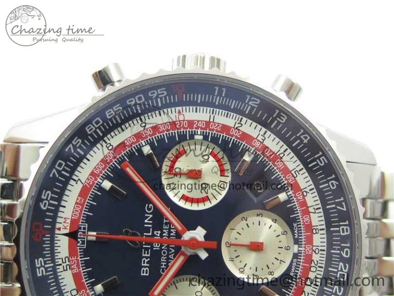 EasyCare Navitimer B01 Chronograph 43 TWA Edition SS AIF Blue Dial on Bracelet A 5596